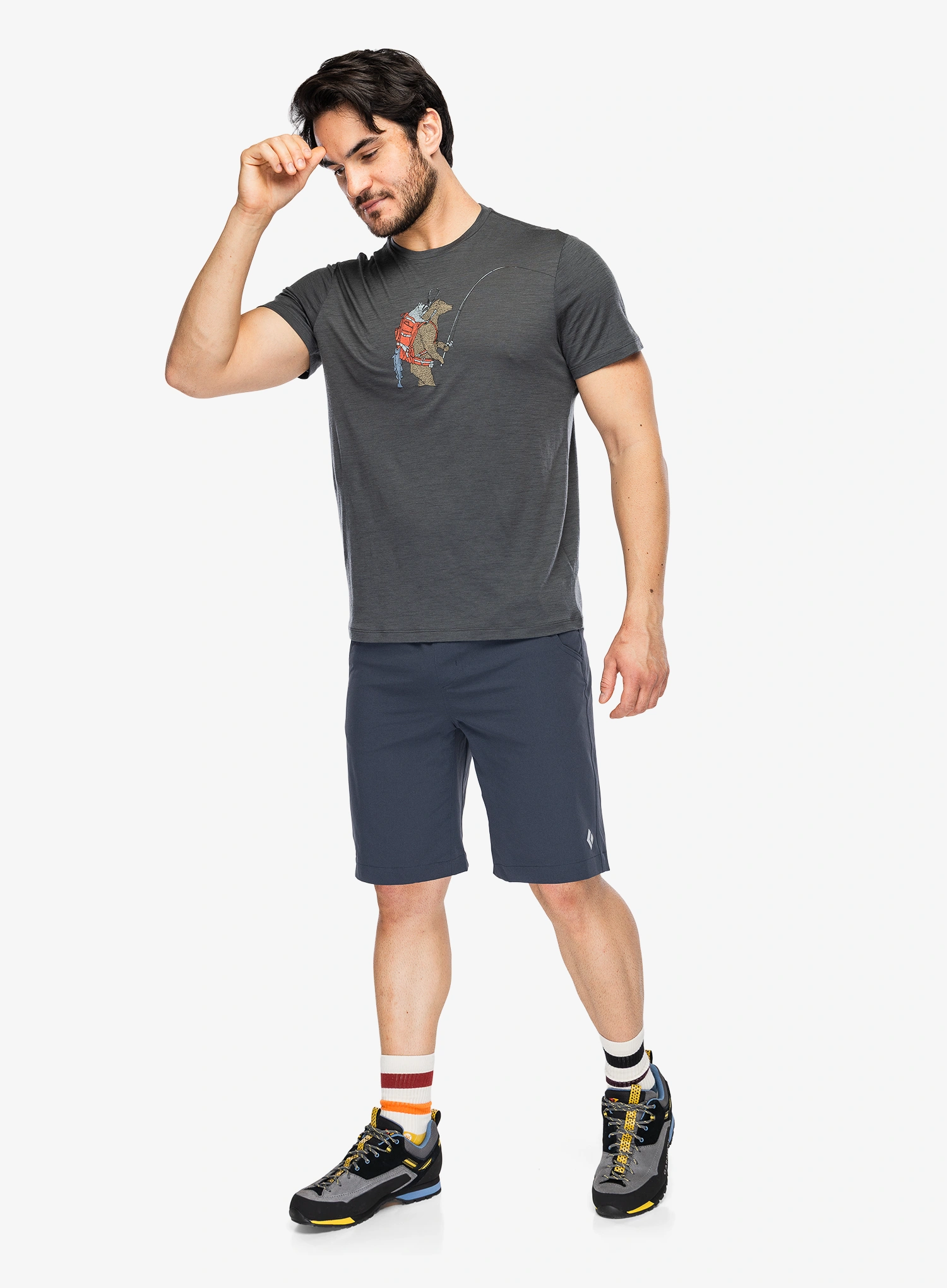 Merino majica Icebreaker Merino 150 Tech Lite SS Tee Bear Catch - obsidian