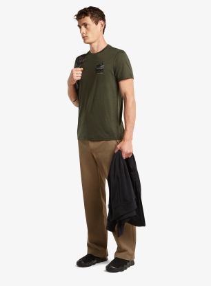 Merino majica Icebreaker Merino 150 Tech Lite SS Tee Evolving Layers - dk loden