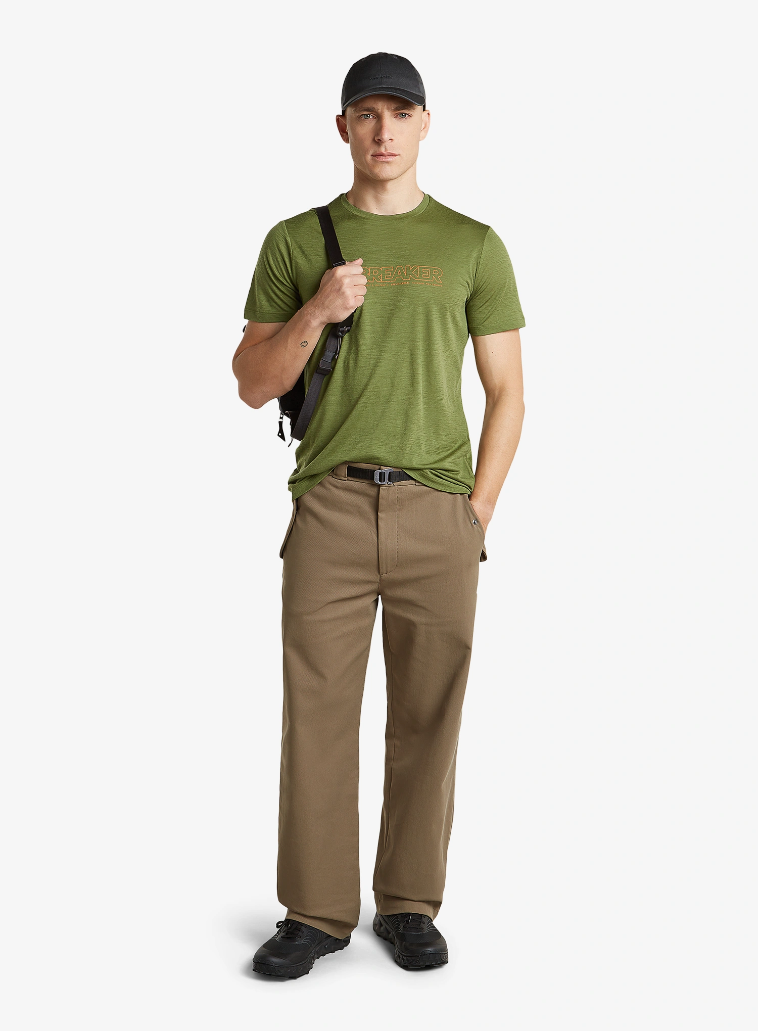 Merino majica Icebreaker Merino 150 Tech Lite SS Tee IB Coordinates - sphagnum