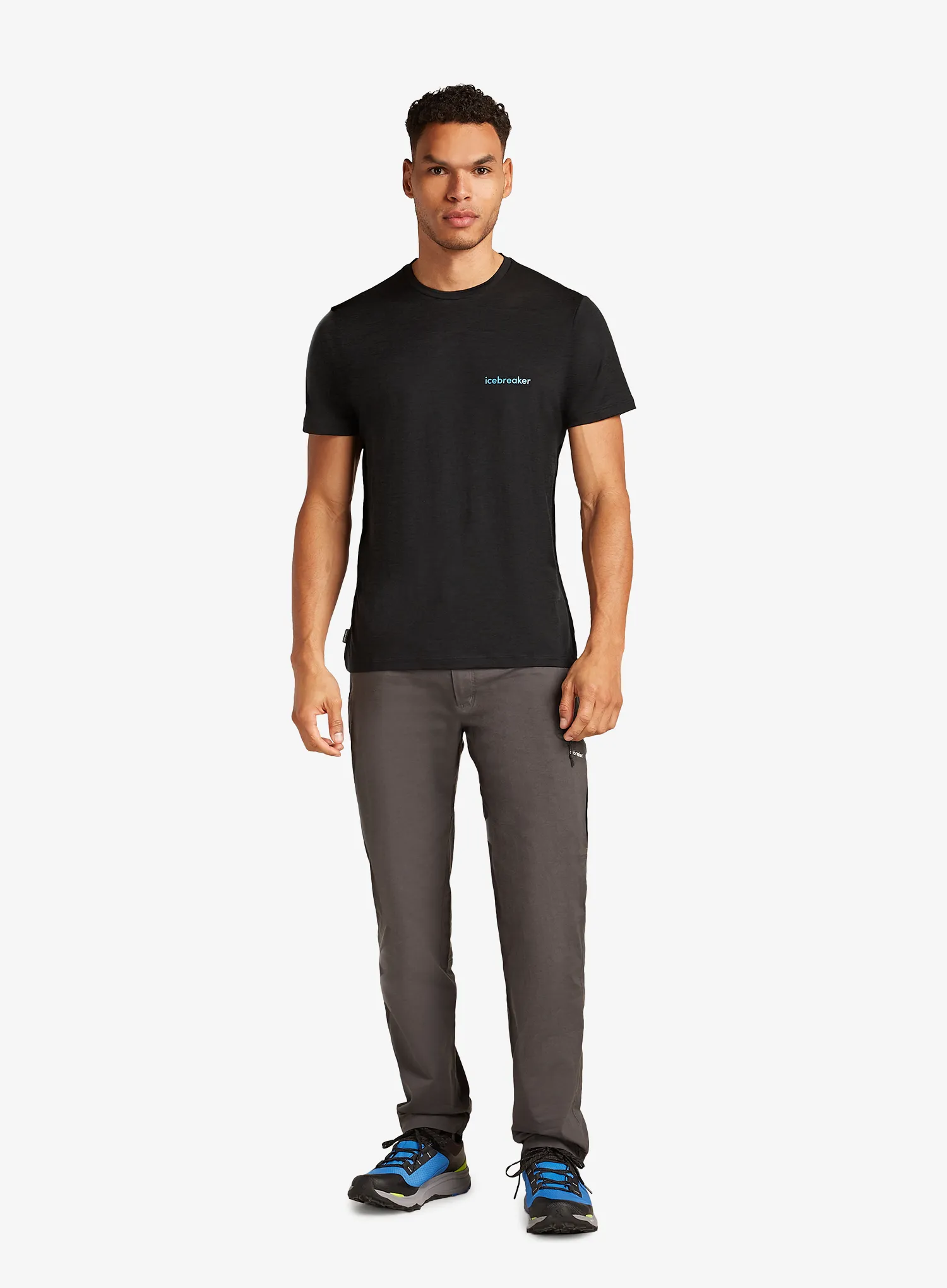 Merino majica Icebreaker Merino 150 Tech Lite SS Tee IB Wordmark - black