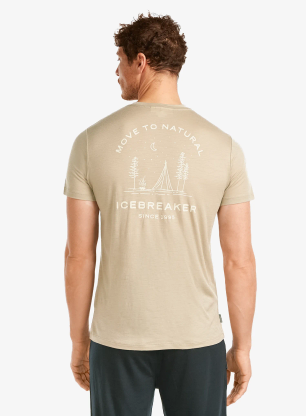 Merino majica Icebreaker Merino 150 Tech Lite SS Tee Peaceful Pass - flagstone