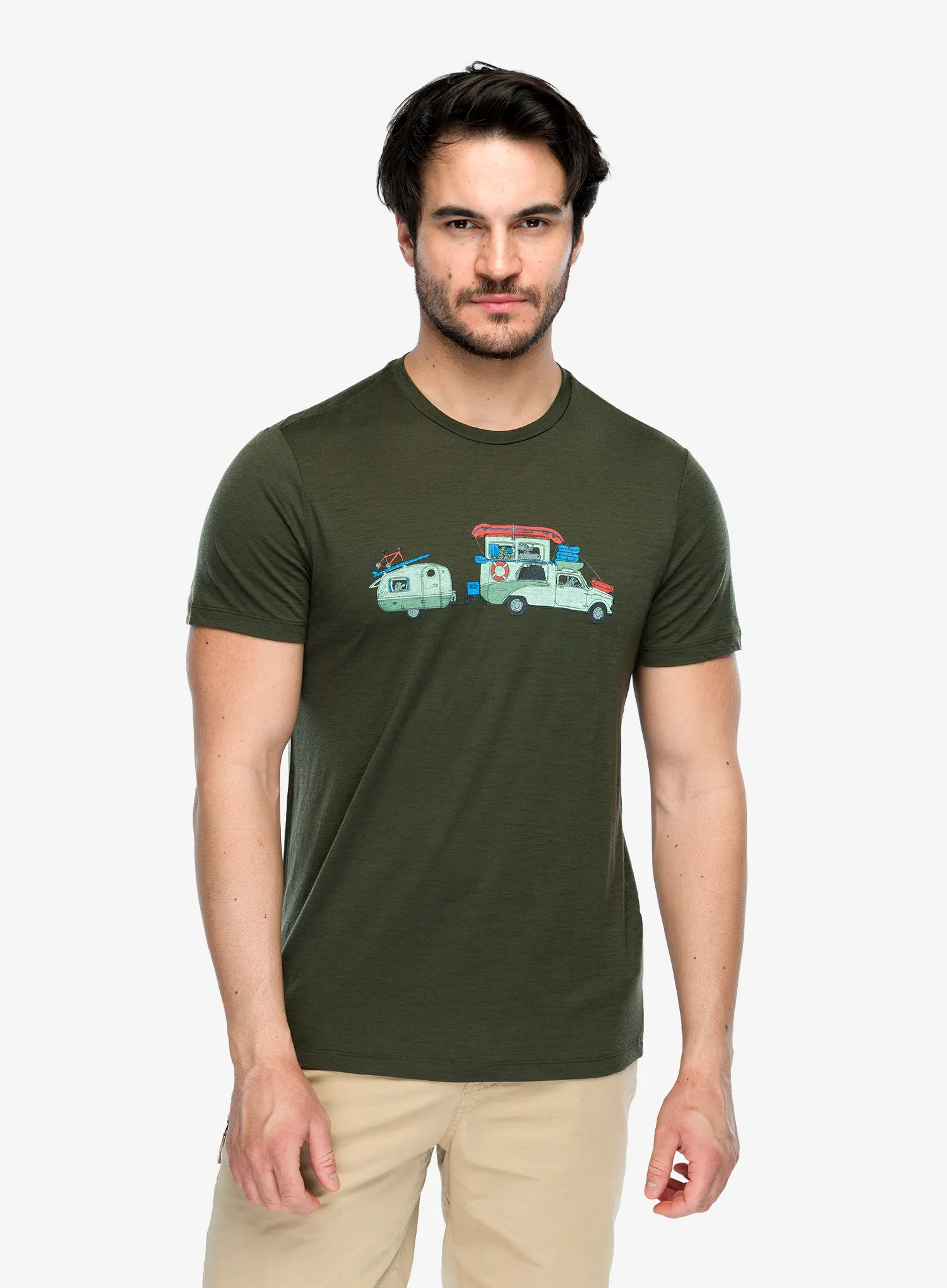 Merino majica Icebreaker Merino 150 Tech Lite SS Tee Transportage - dk loden