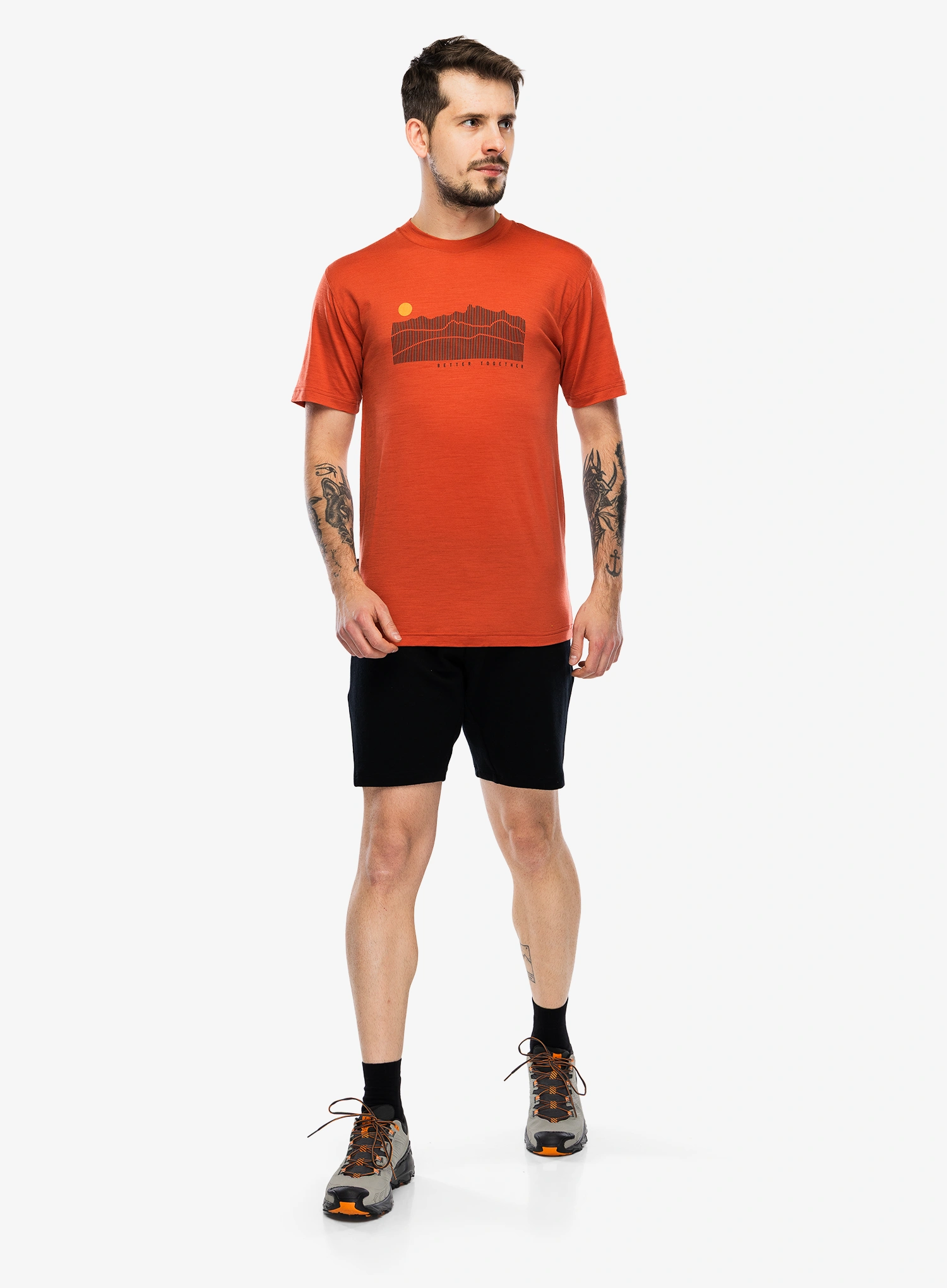 Merino majica Sensor Merino Active Sunrise Tee SS - terracotta