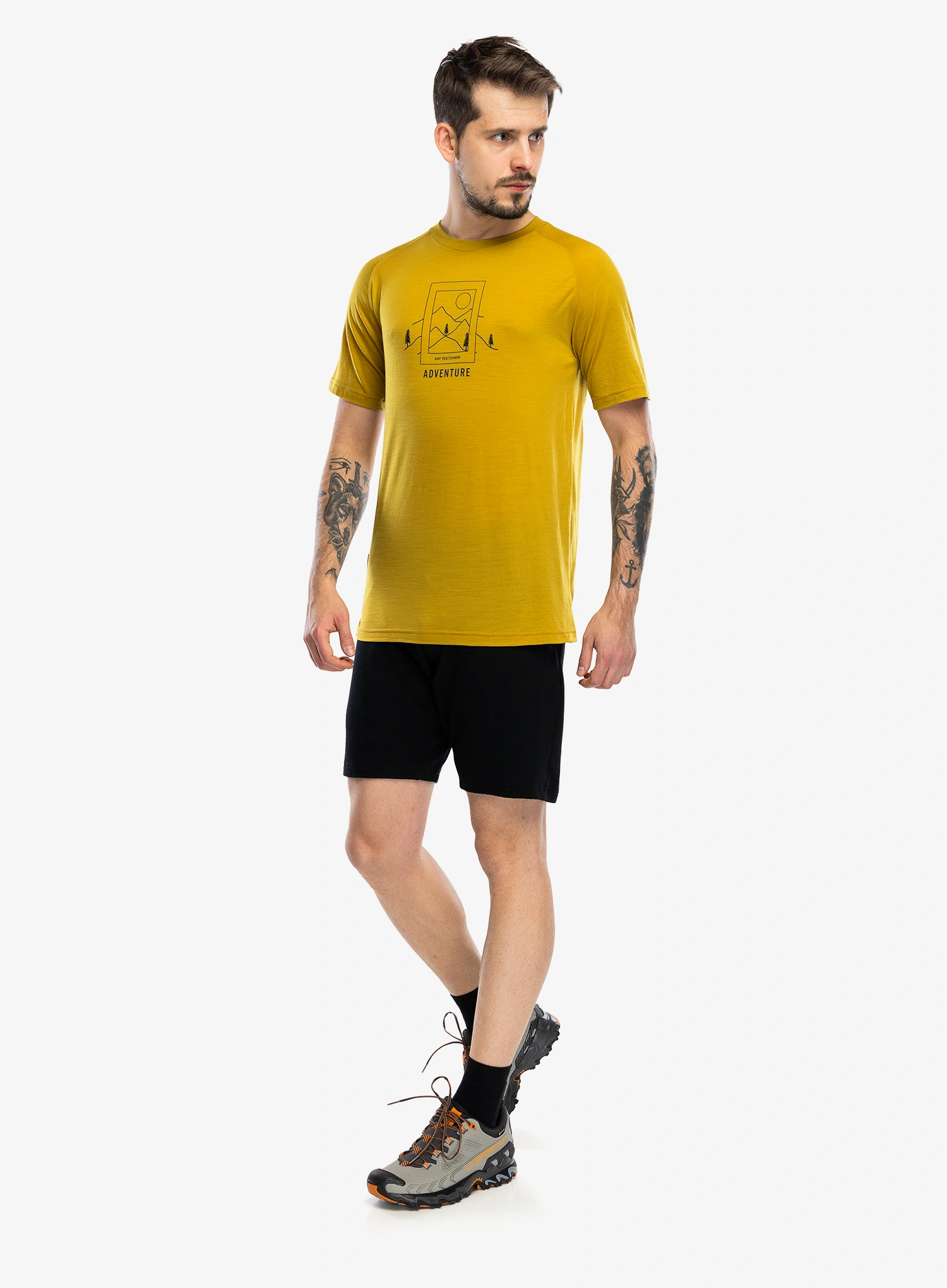Merino majica Sensor Merino Air Say Yes Tee SS - mustard
