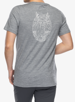 Merino majica Smartwool Stag Stare Hemp Short Sleeve Graphic Tee - light gray heather