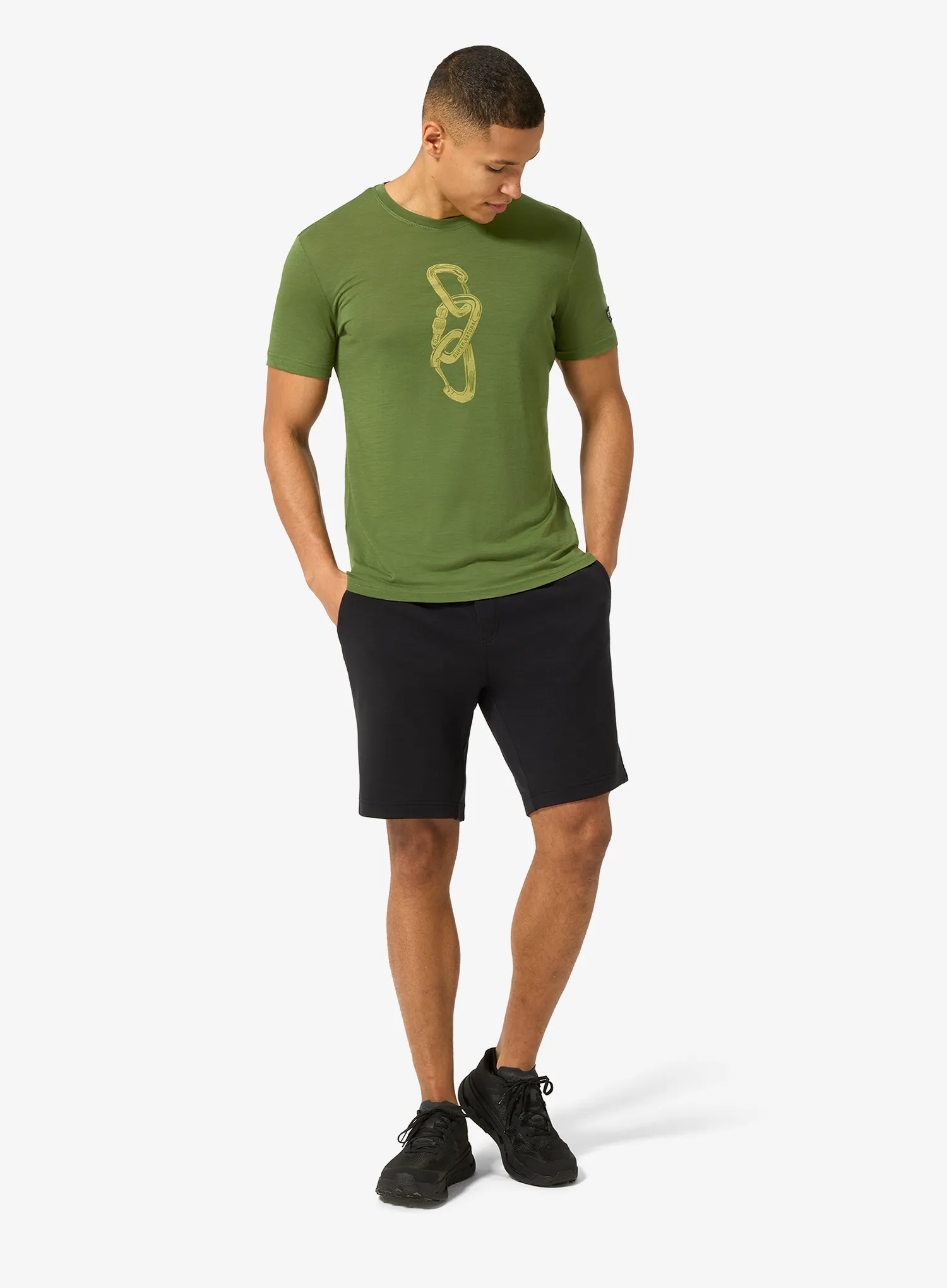 Merino majica Super.natural Carabineri Tee - shive/dried tobacco