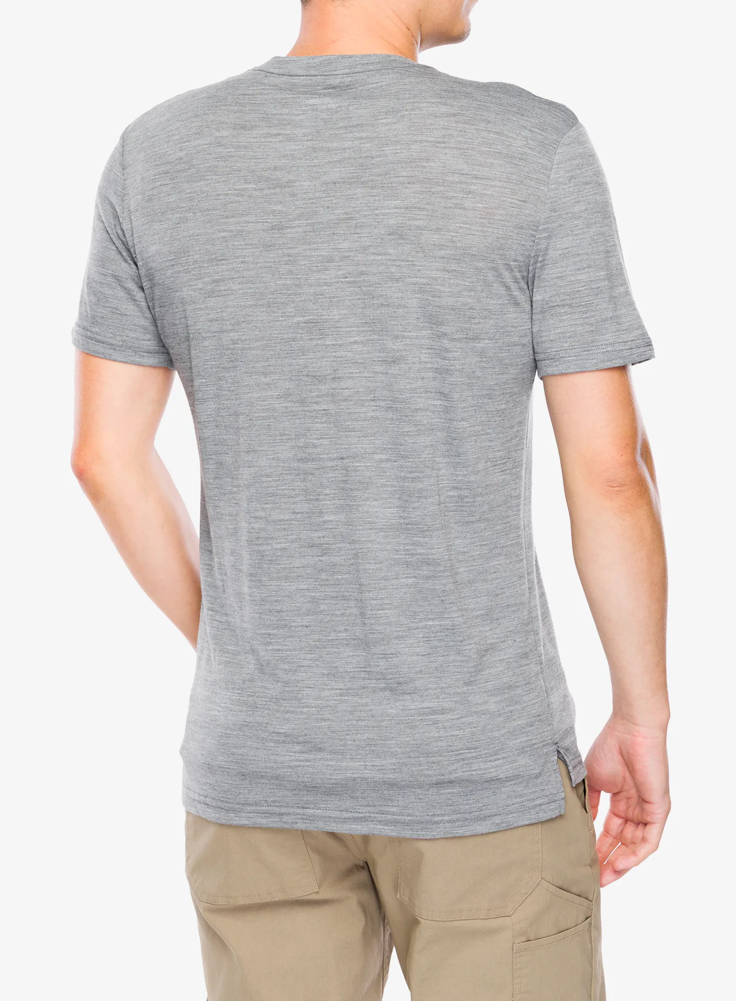 Merino majica Super.natural Dolomites Campsites Tee - cashmere grey melange/various