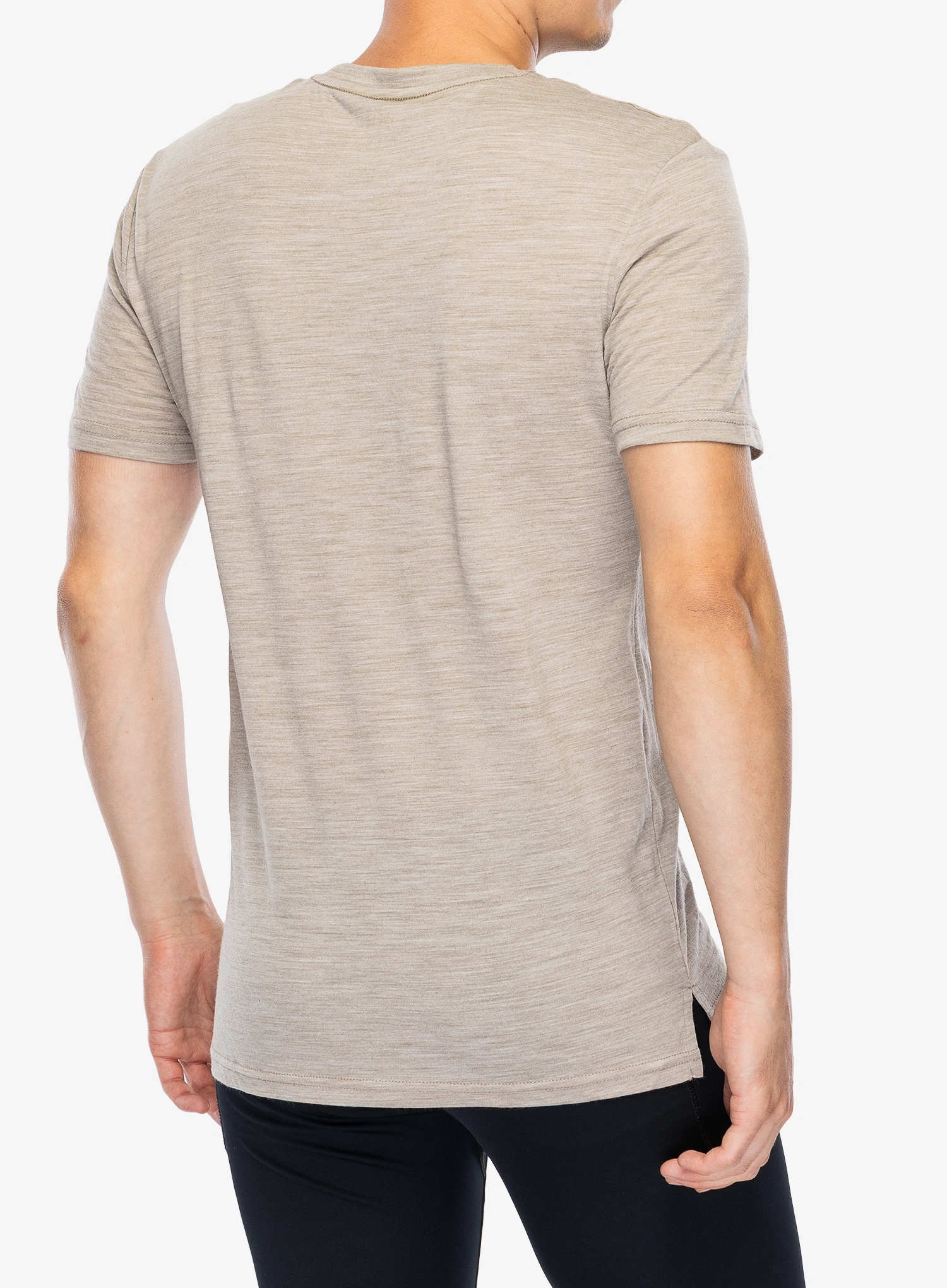 Merino majica Super.natural Mountain Trail Tee - v.kha mel/chieve/wht stone mel