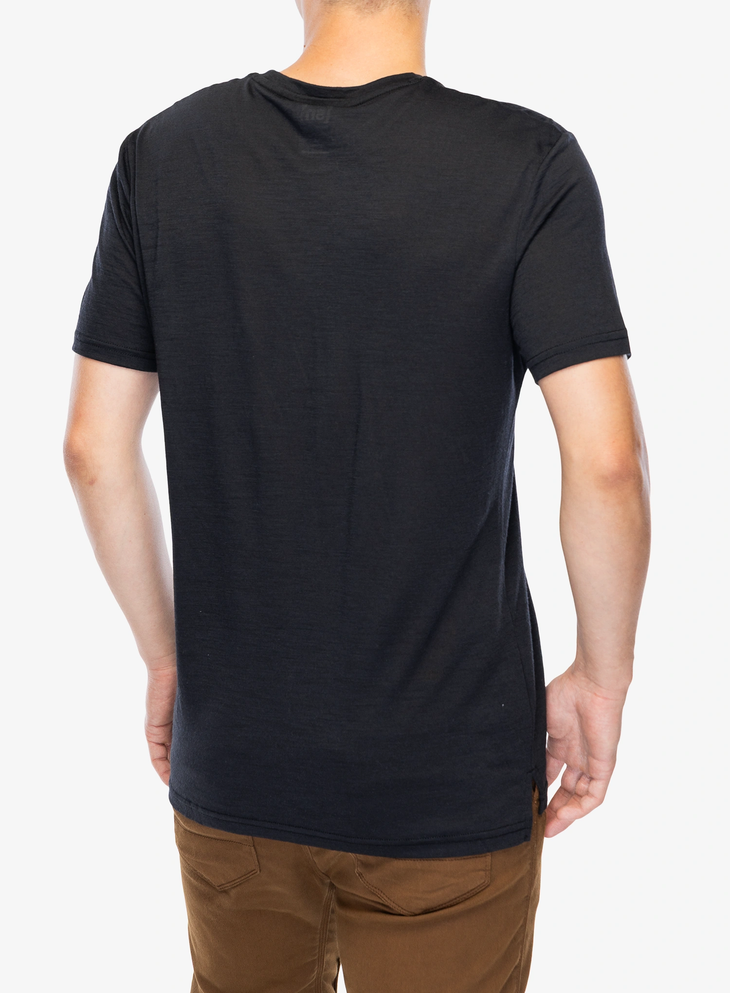 Merino majica Super.natural Teabag World Tee - jet black/vapor grey