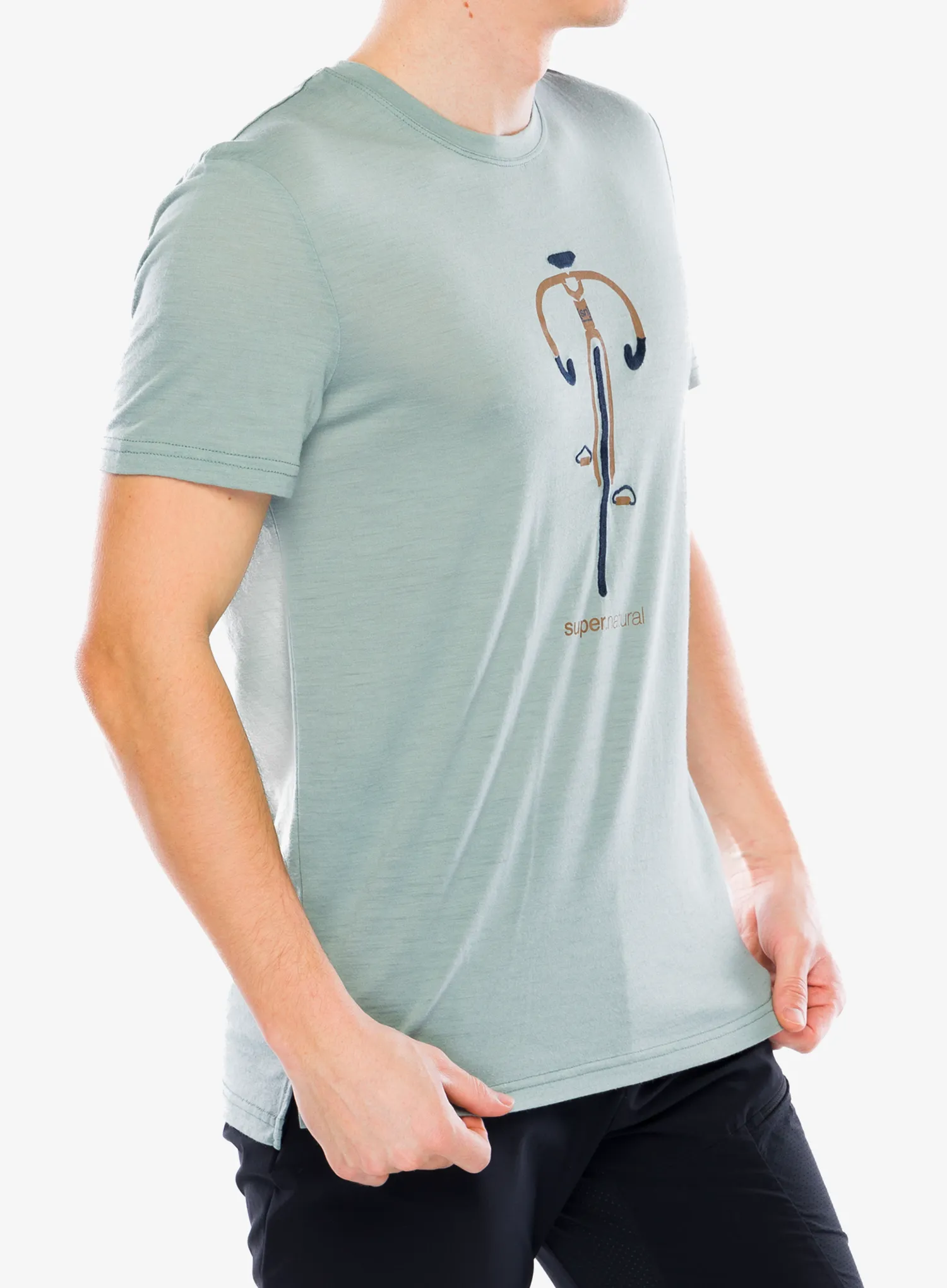 Merino majica Super.natural Vintage Bike Tee - ch.green/kangaroo/blueberry