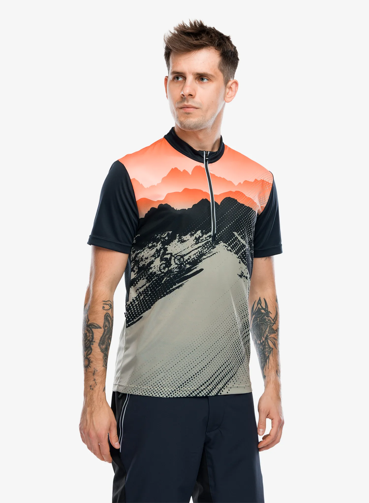 Kolesarska majica CMP Crey T-Shirt - antracite/corda/orange