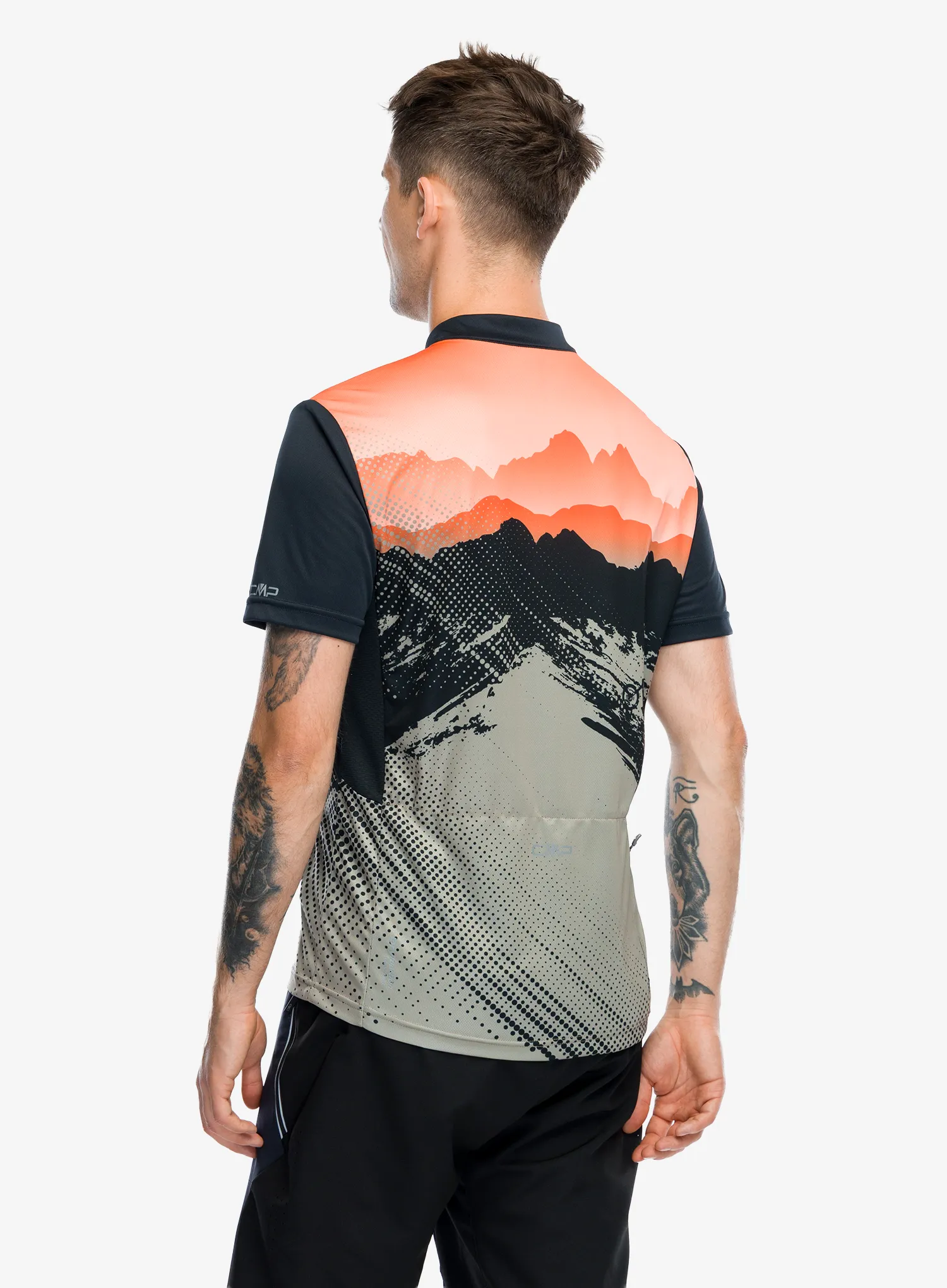 Kolesarska majica CMP Crey T-Shirt - antracite/corda/orange
