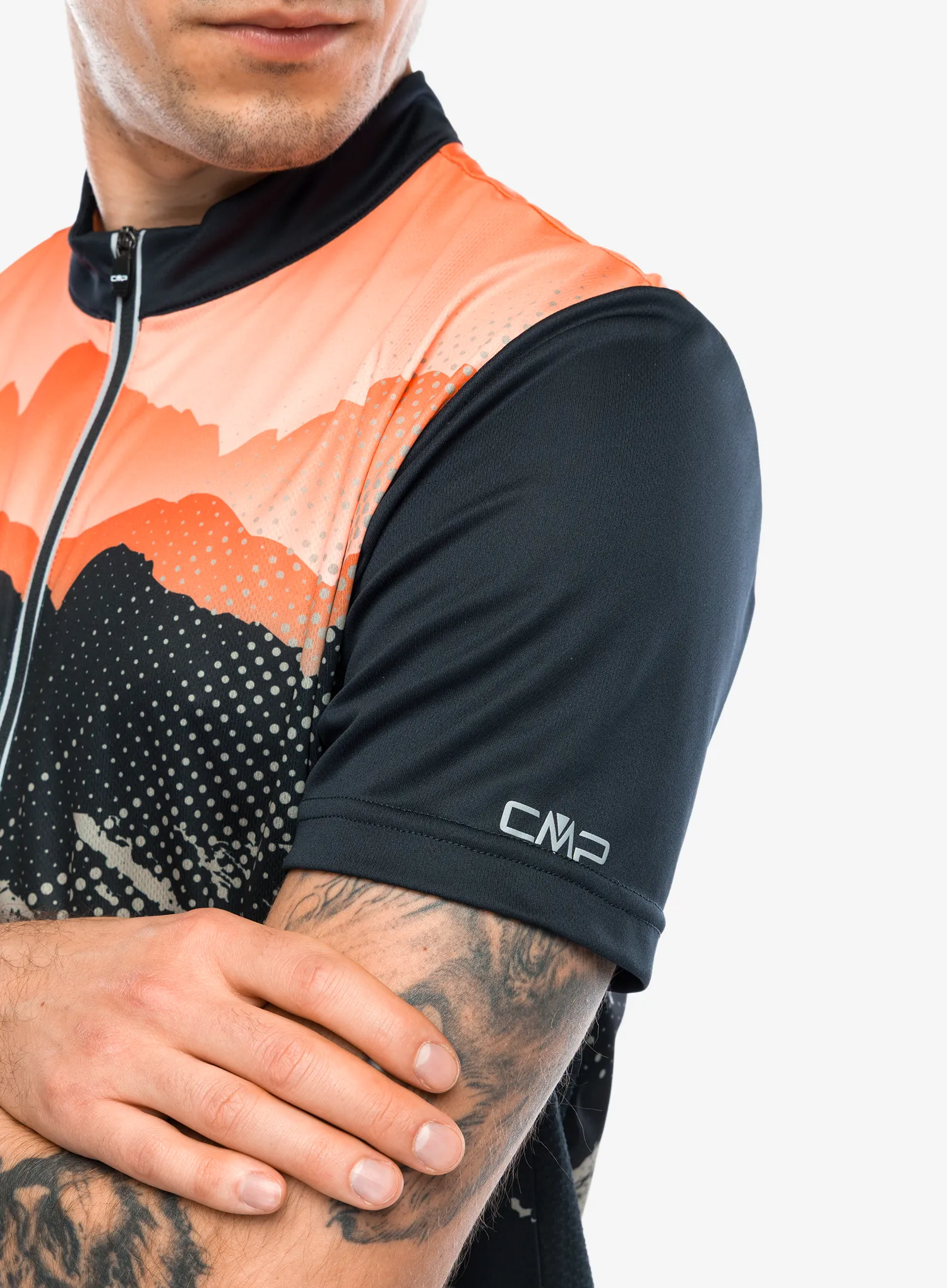 Kolesarska majica CMP Crey T-Shirt - antracite/corda/orange