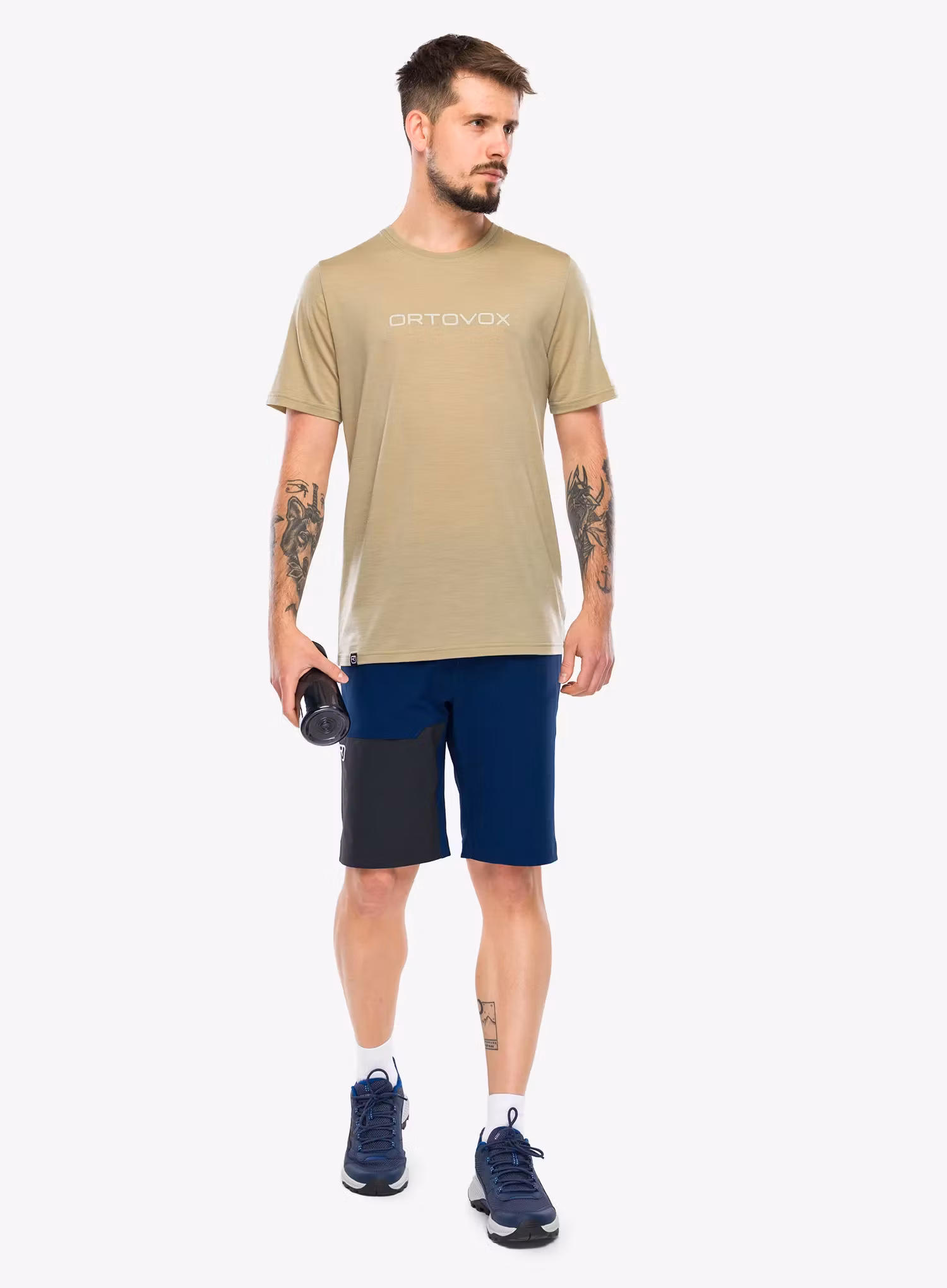 Majica Ortovox 150 Cool Brand TS - dark linen