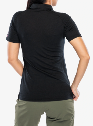 Ženska polo majica Sensor Merino Active Polo Tee SS - black/black