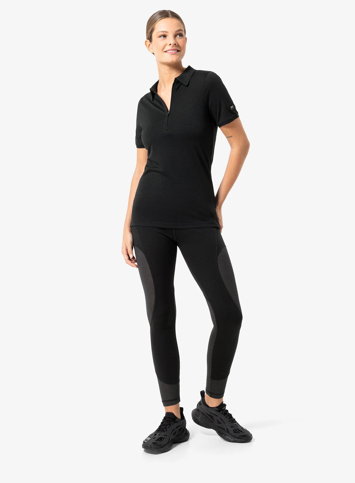 Ženska polo majica Super.natural Zip Polo - jet black