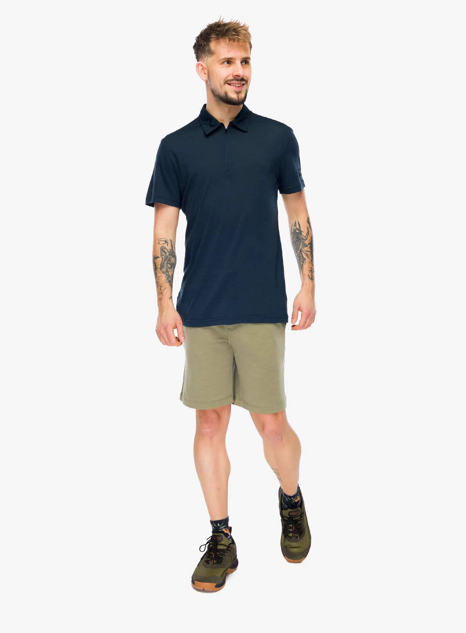 Polo majica Super.natural Zip Polo - blueberry