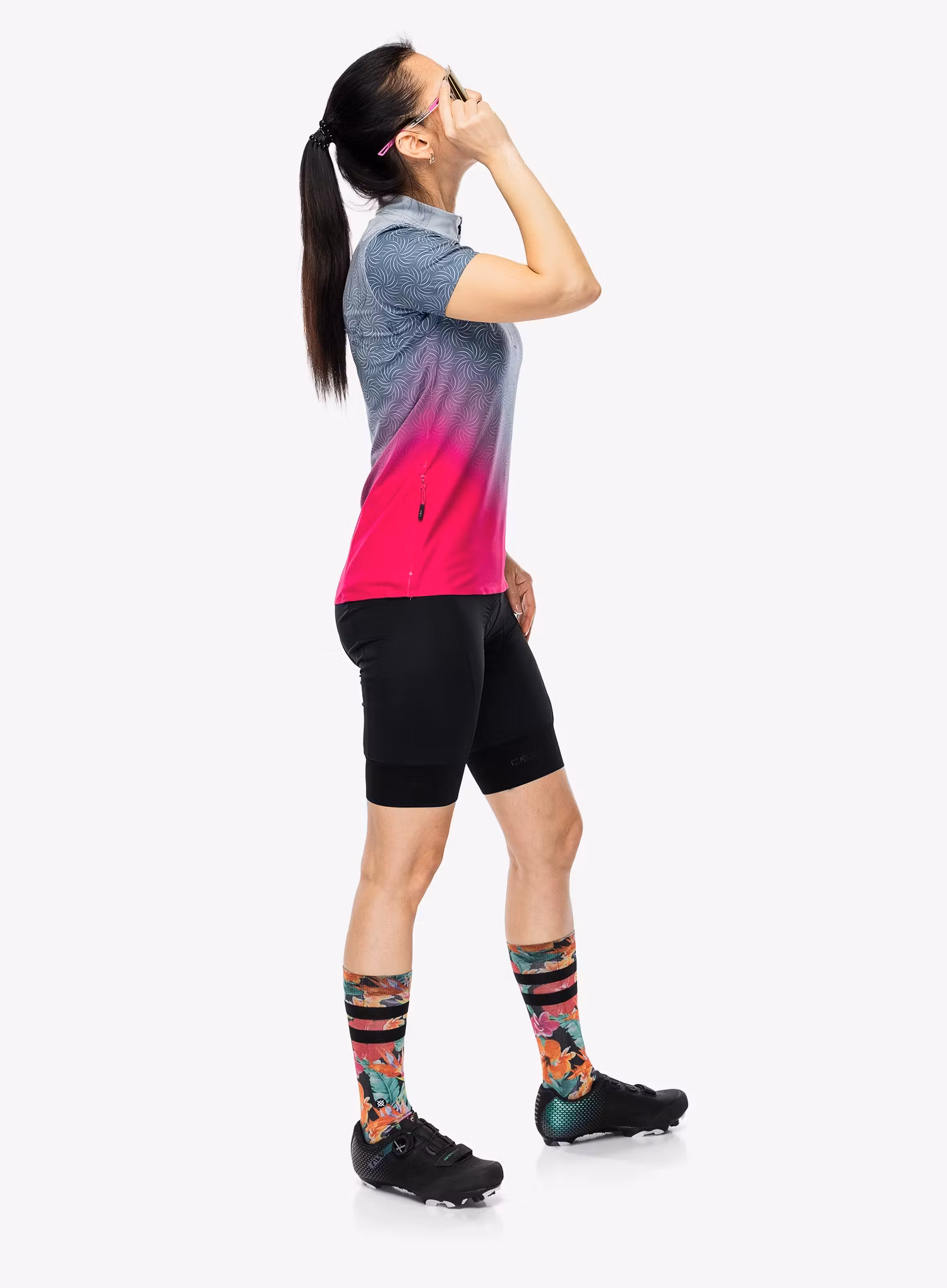 Ženska kolesarska majica CMP Talya T-Shirt - sky blue/magenta