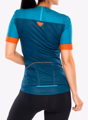 Ženska kolesarska majica Dynafit Ride Light 1/2 Zip S/S Tee - petrol/ocean