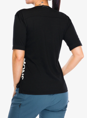 Ženska kolesarska majica Mons Royale Diversion Merino Bike Jersey Short Sleeve - black/black