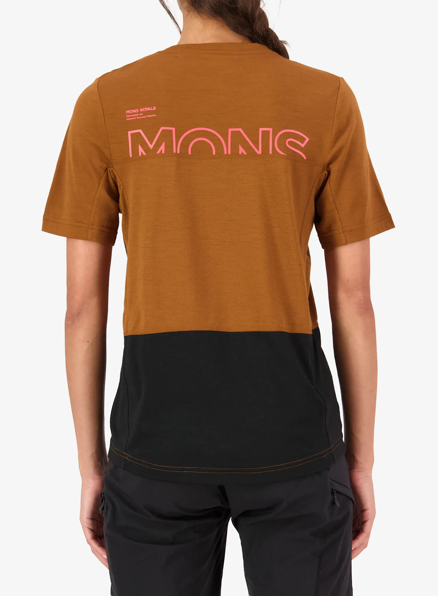 Ženska kolesarska majica Mons Royale Tarn Merino T-Shirt - caramel/black