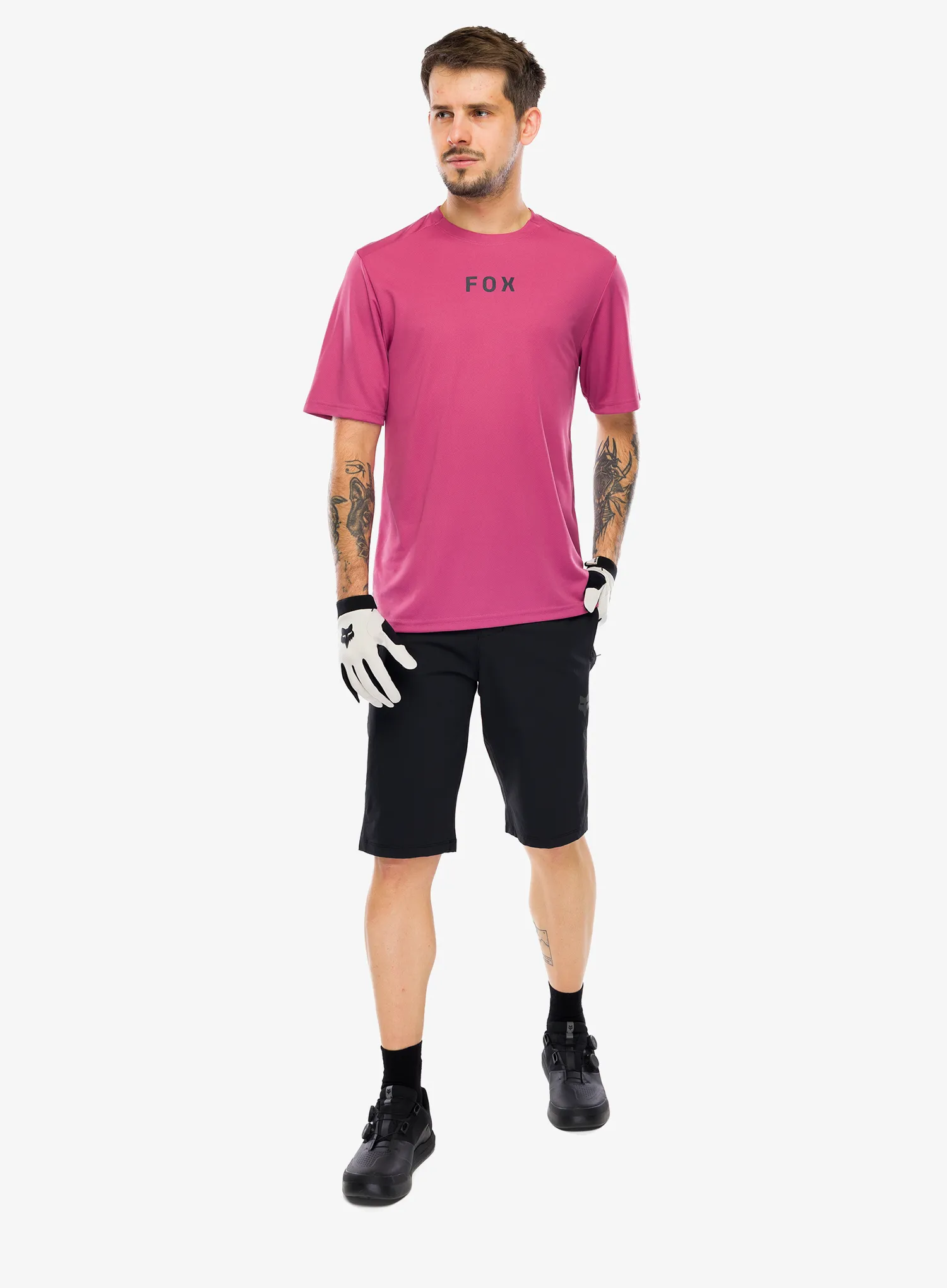 Kolesarska majica Fox Ranger SS Jersey Wordmark - berry