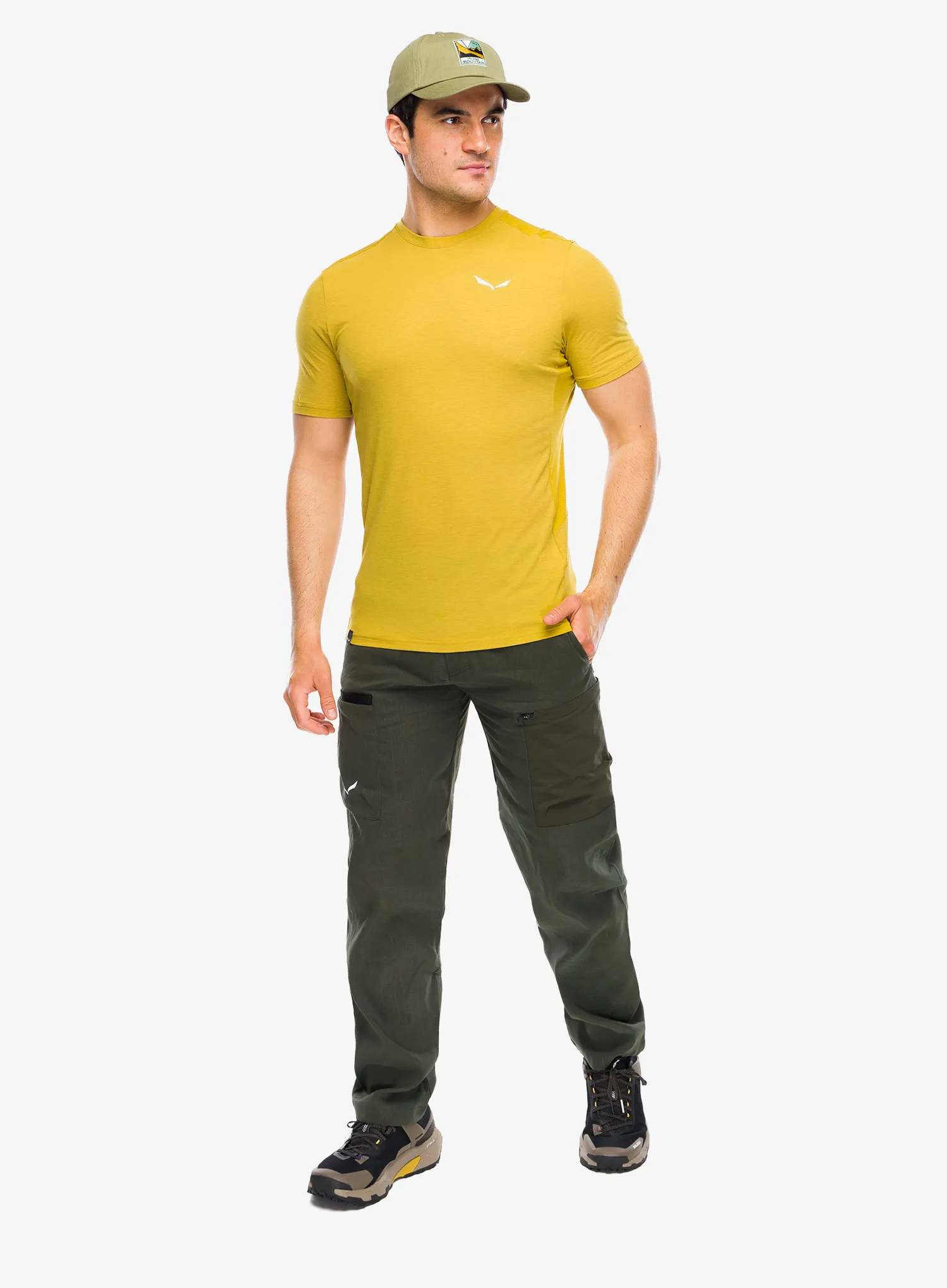 Majica Salewa Puez Hyb Dry T-Shirt - olive oil