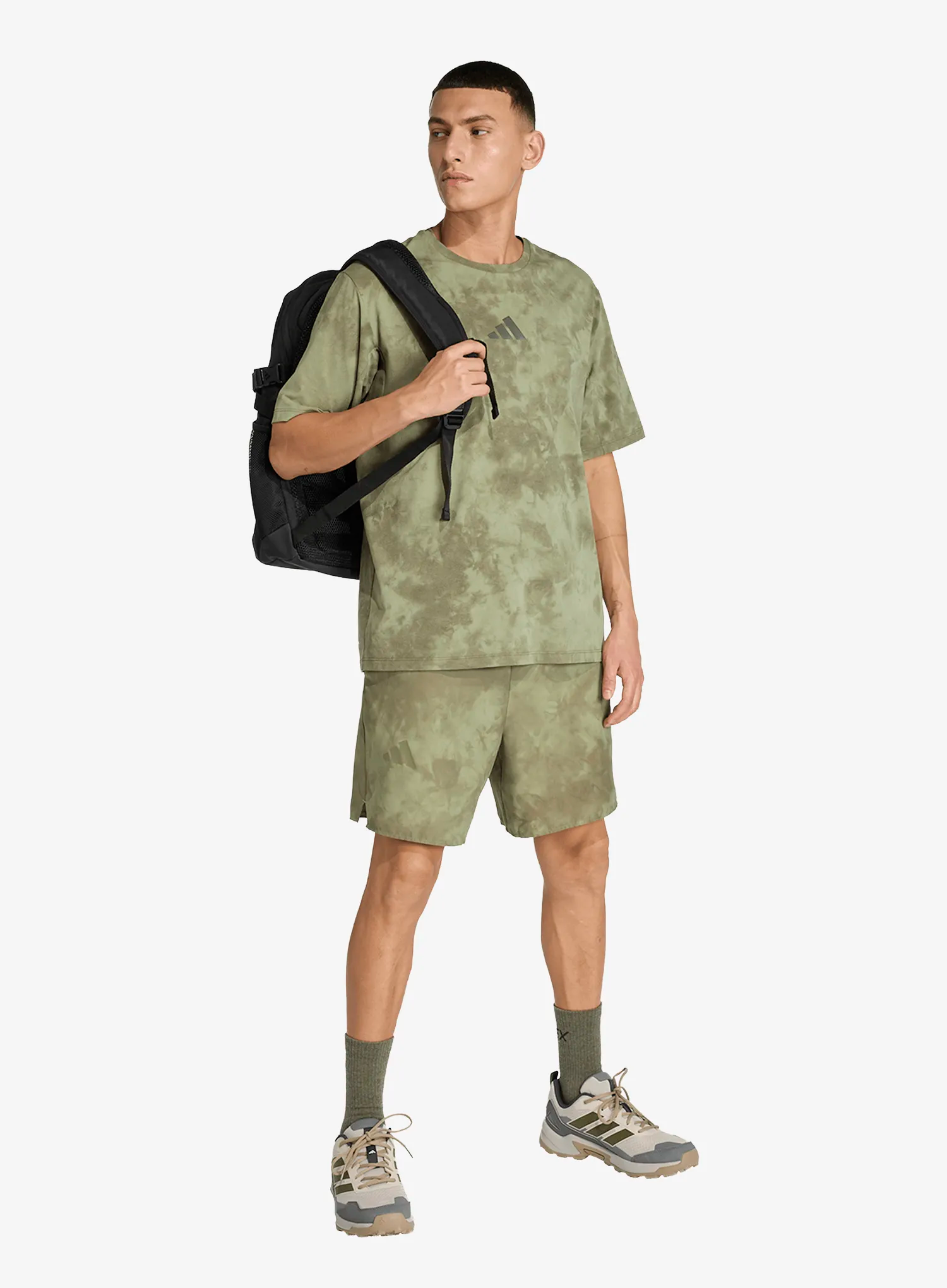 Športna majica adidas TERREX Multi Spray Dye Tee - tent green/olive strata