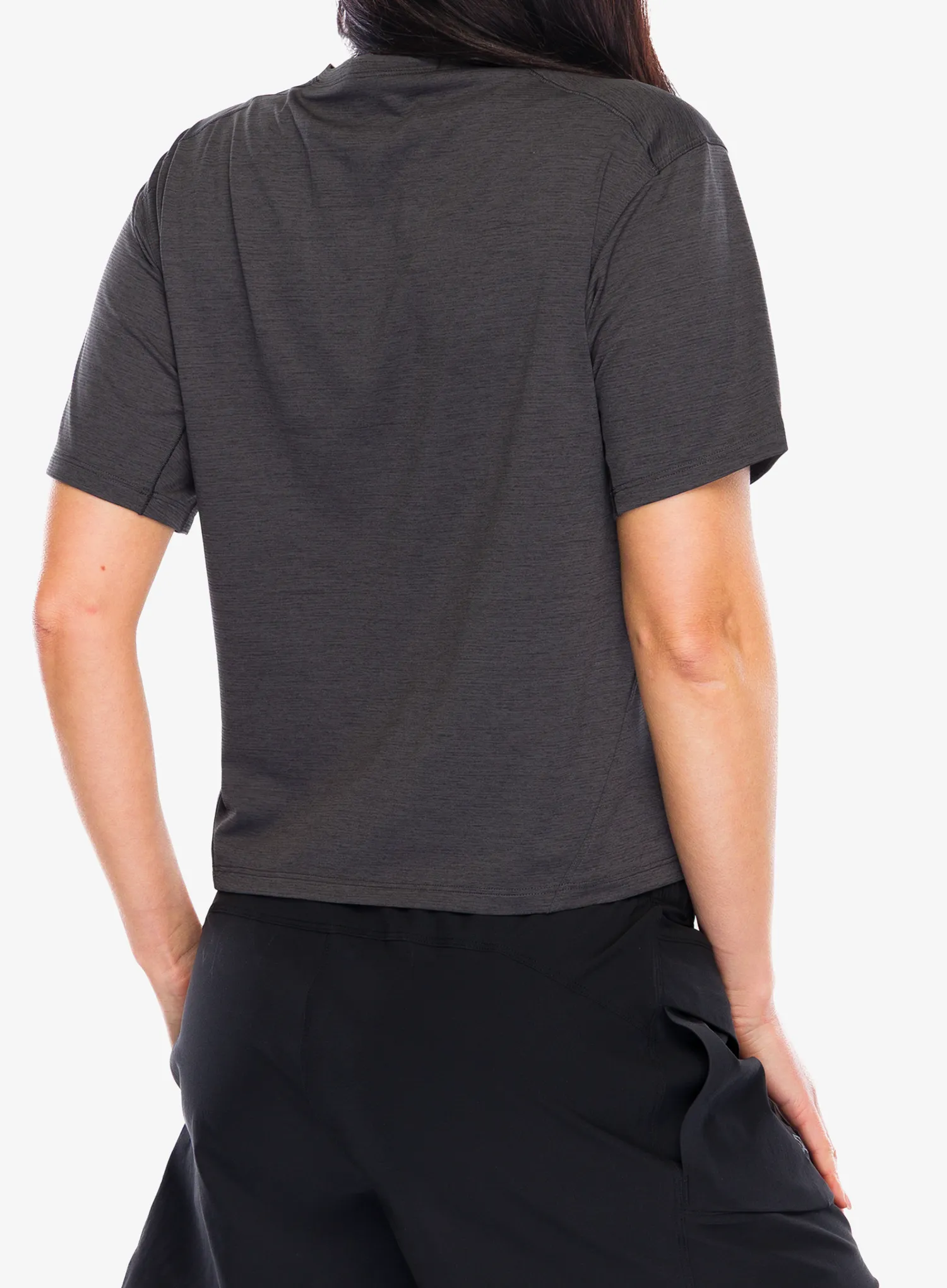 Ženska športna majica Arcteryx Taema Crop SS - black