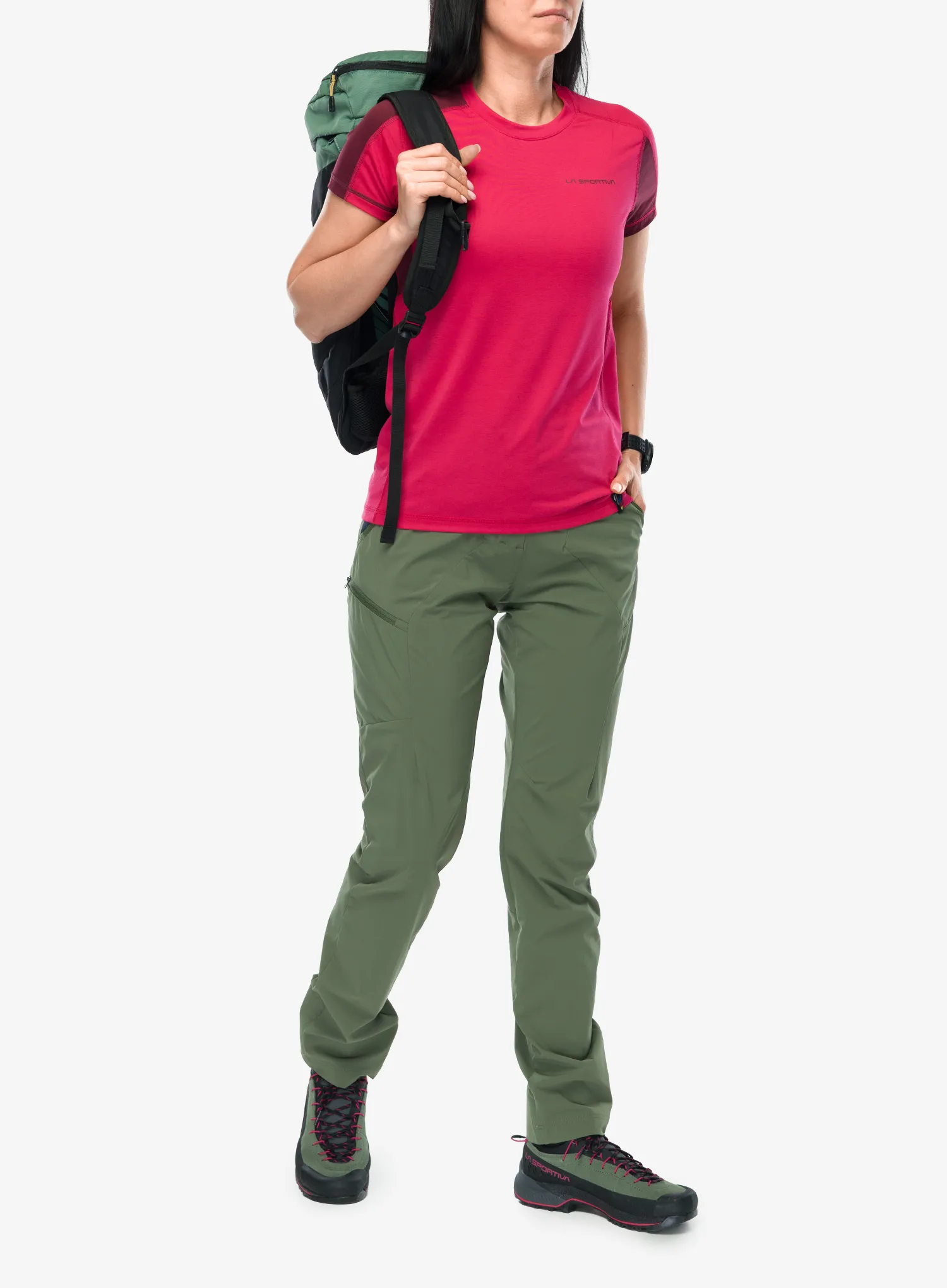 Ženska športna majica La Sportiva Just Right T-Shirt - azalea/redwood
