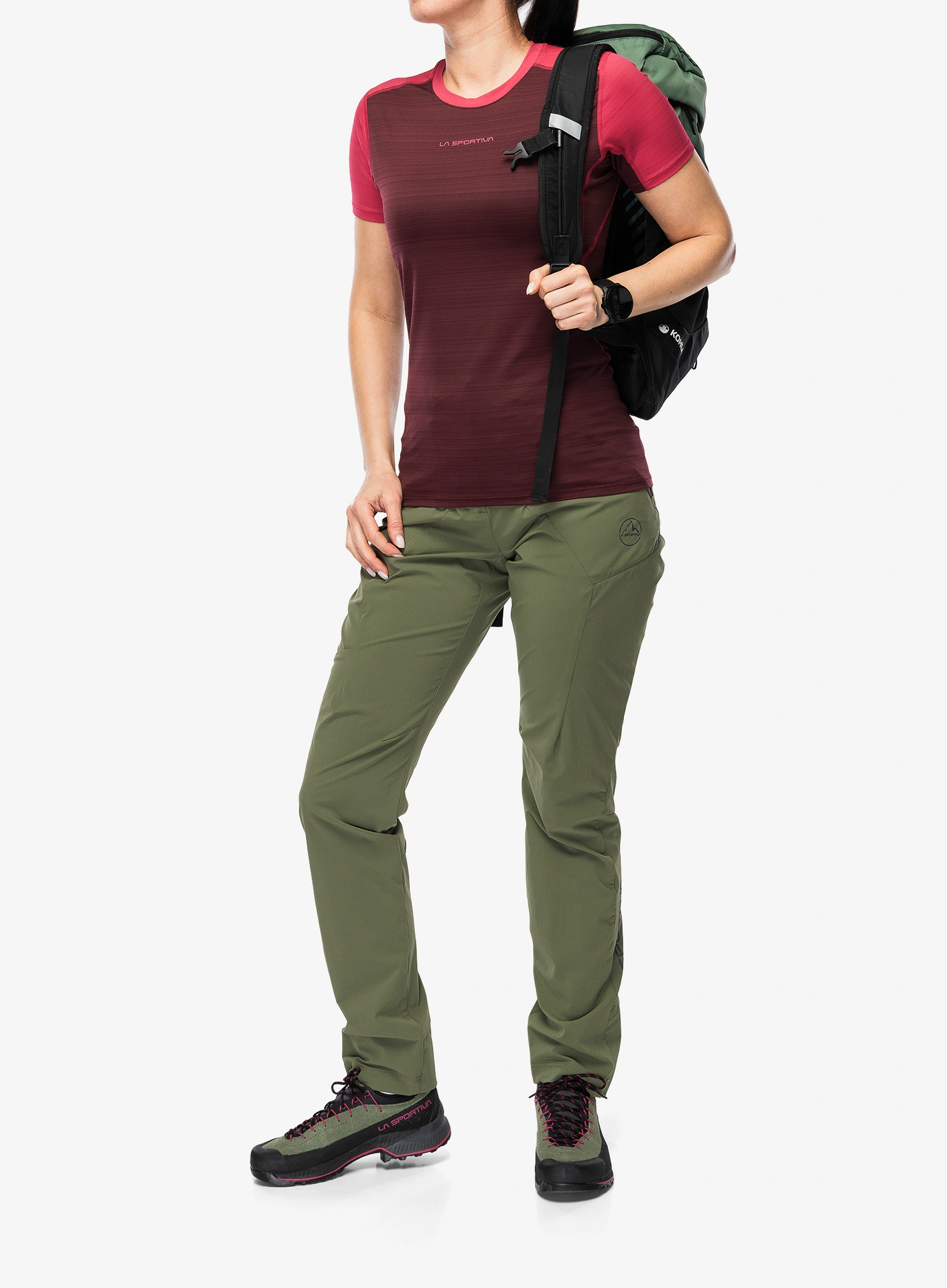 Ženska športna majica La Sportiva Sunfire T-Shirt - redwood/azalea