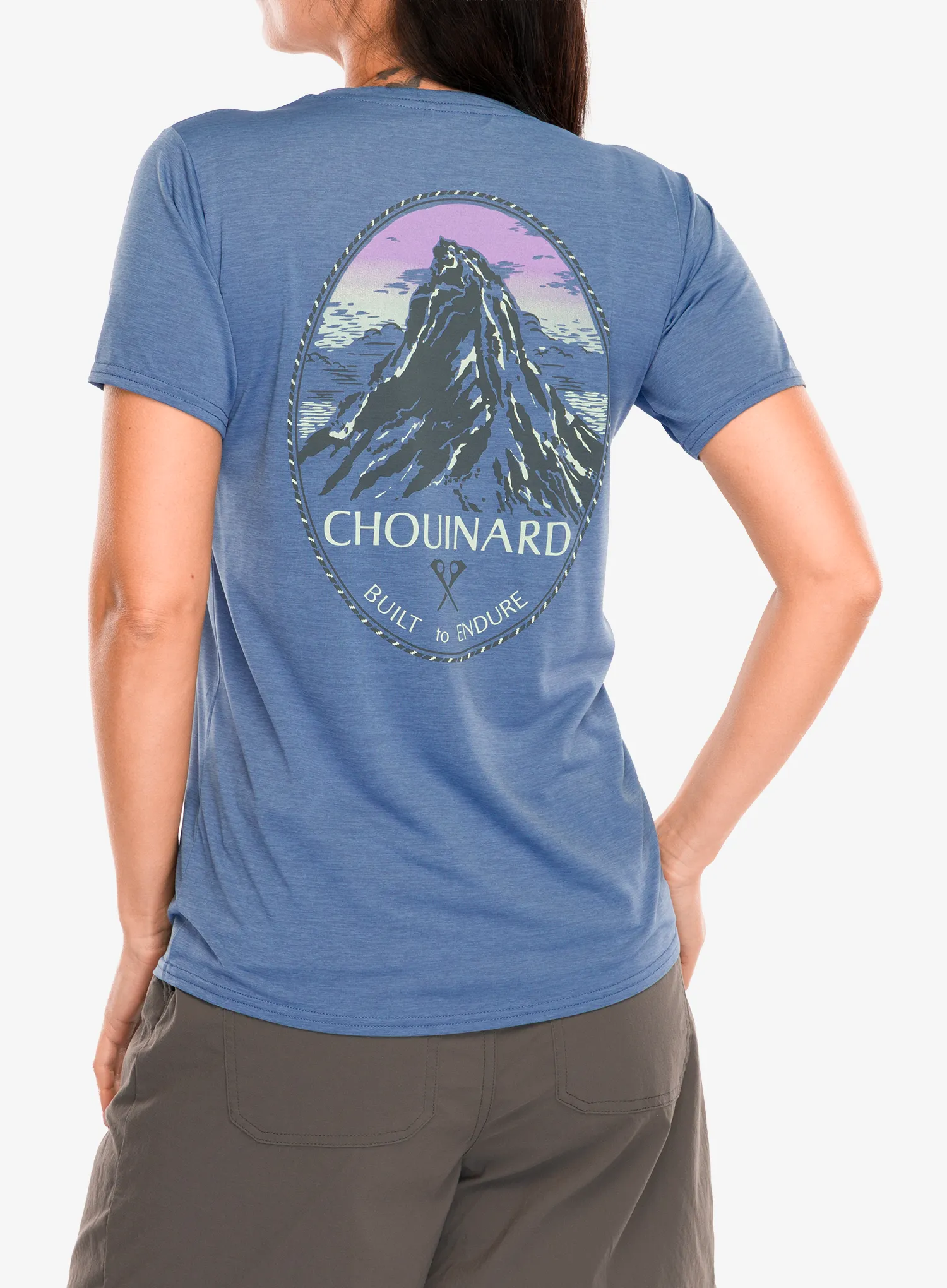 Ženska športna majica Patagonia Cap Cool Daily Graphic Shirt Lands - chouinard crest/current blue