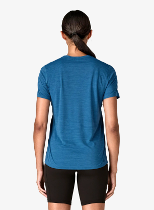 Ženska športna majica Patagonia Cap Cool Ultra Shirt - aqua/light aqua blue x-dye