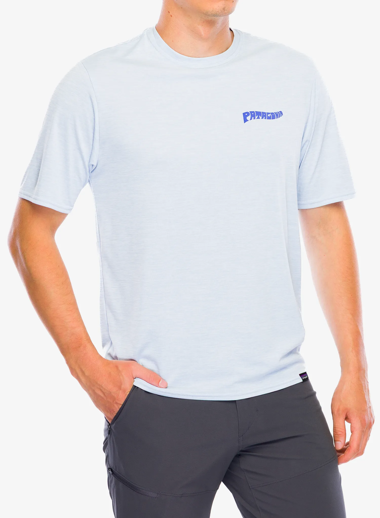 Športna majica Patagonia Cap Cool Daily Graphic Shirt Waters - forgotten island/fleck blue