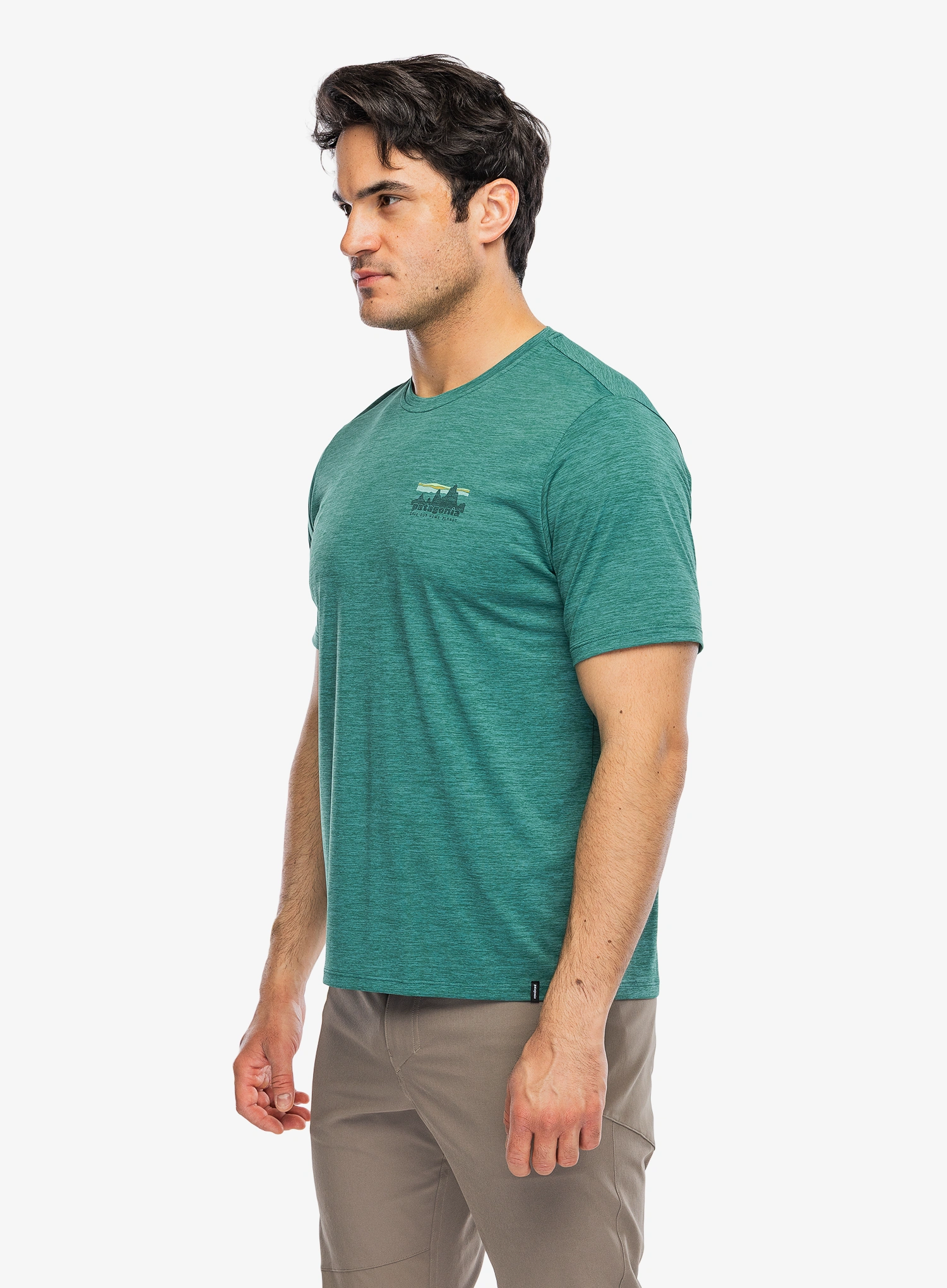 Športna majica Patagonia Cap Cool Daily Shirt 73 Skyline - gem green/light green x-dye