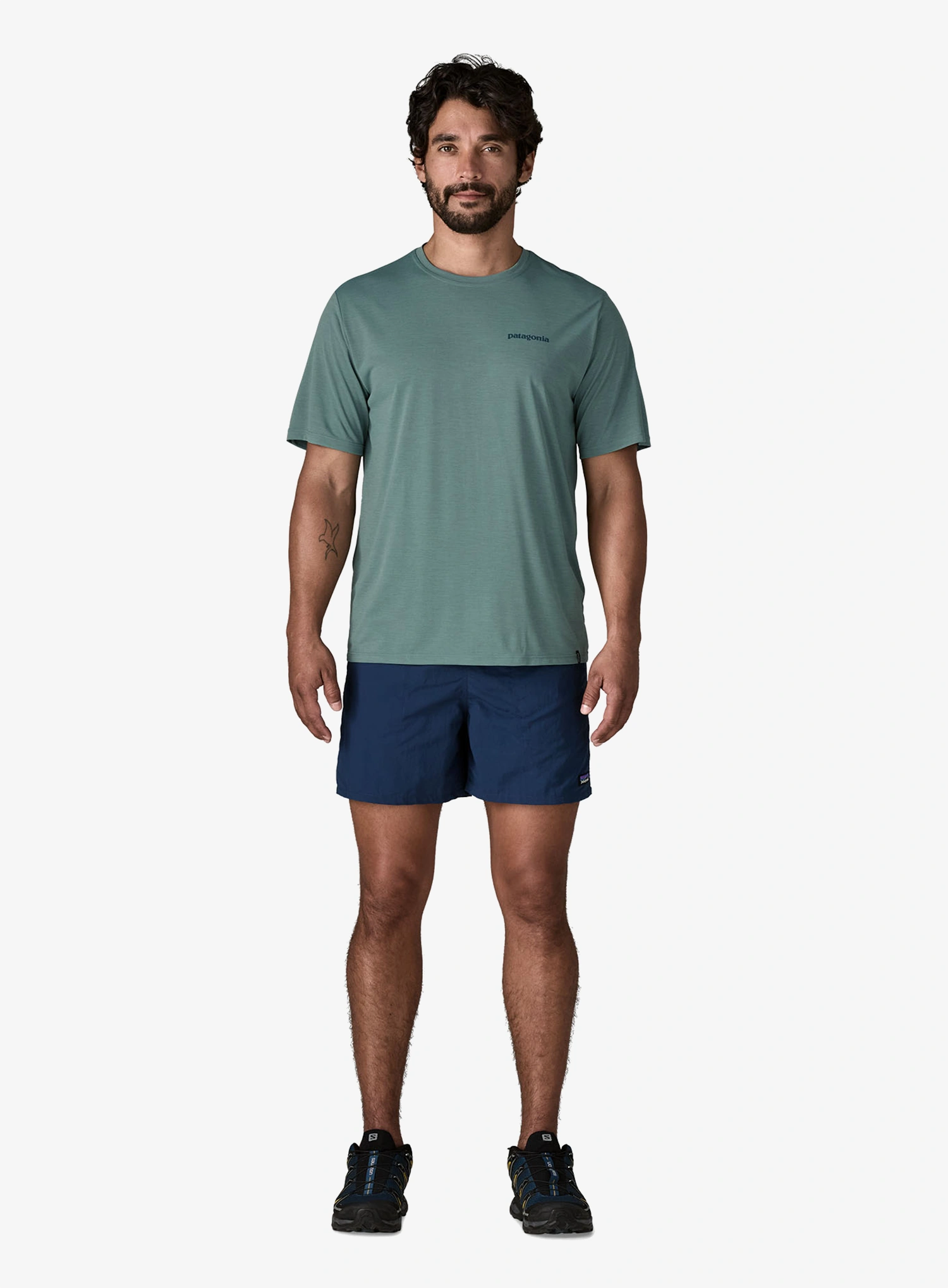 Športna majica Patagonia Cap Cool Daily Shirt Boardshort Logo - blue sage/l.blue sage x-dye