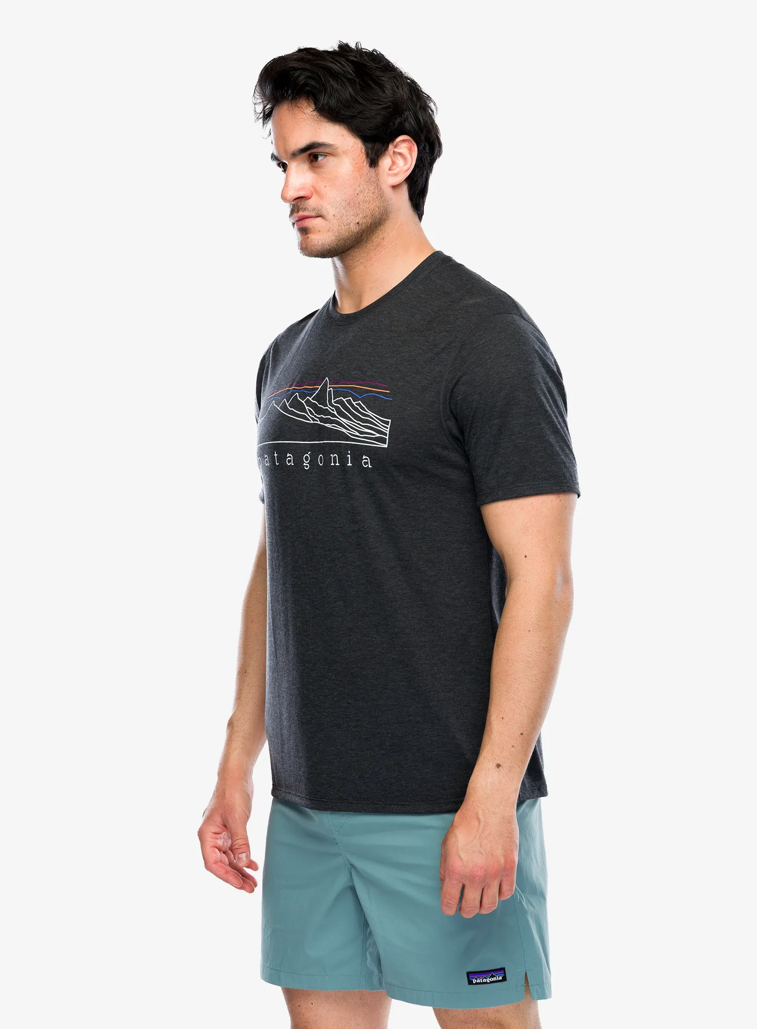 Športna majica Patagonia Cap Cool Trail Shirt Stratapeaks - ink black