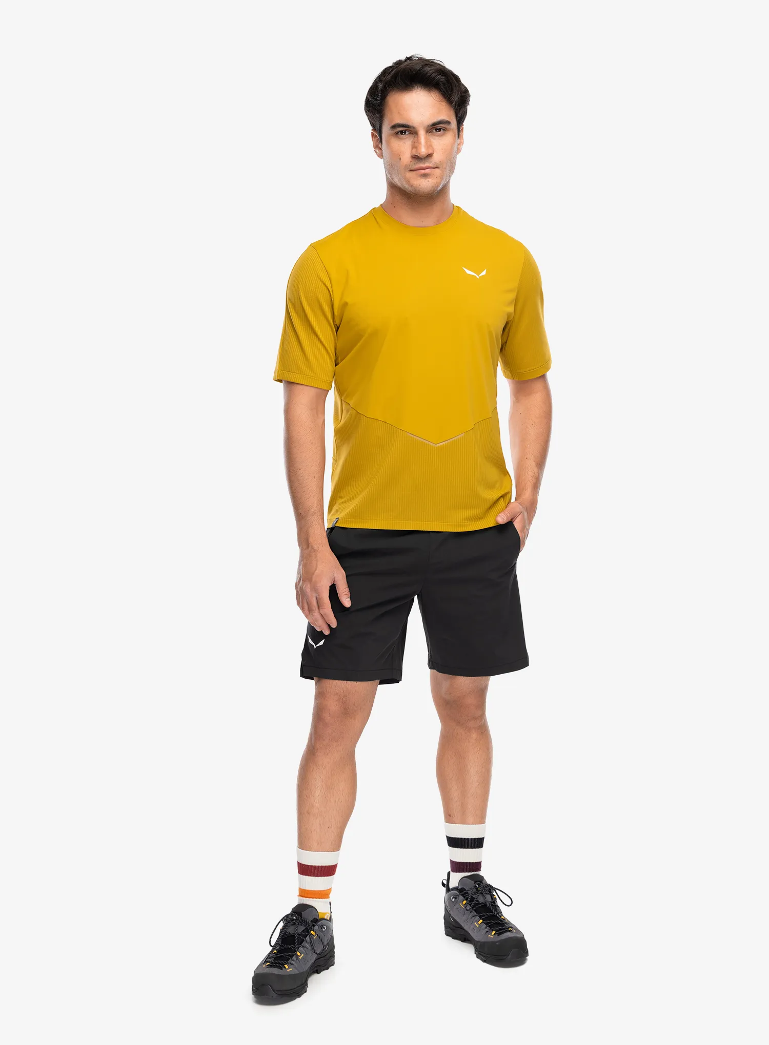 Športna majica Salewa Pedroc Dry Hyb T-Shirt - olive oil