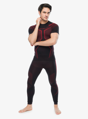 Termo majica Brubeck Dry SS - black/red