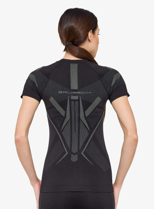 Ženska termo majica Brubeck Dry SS - graphite/black