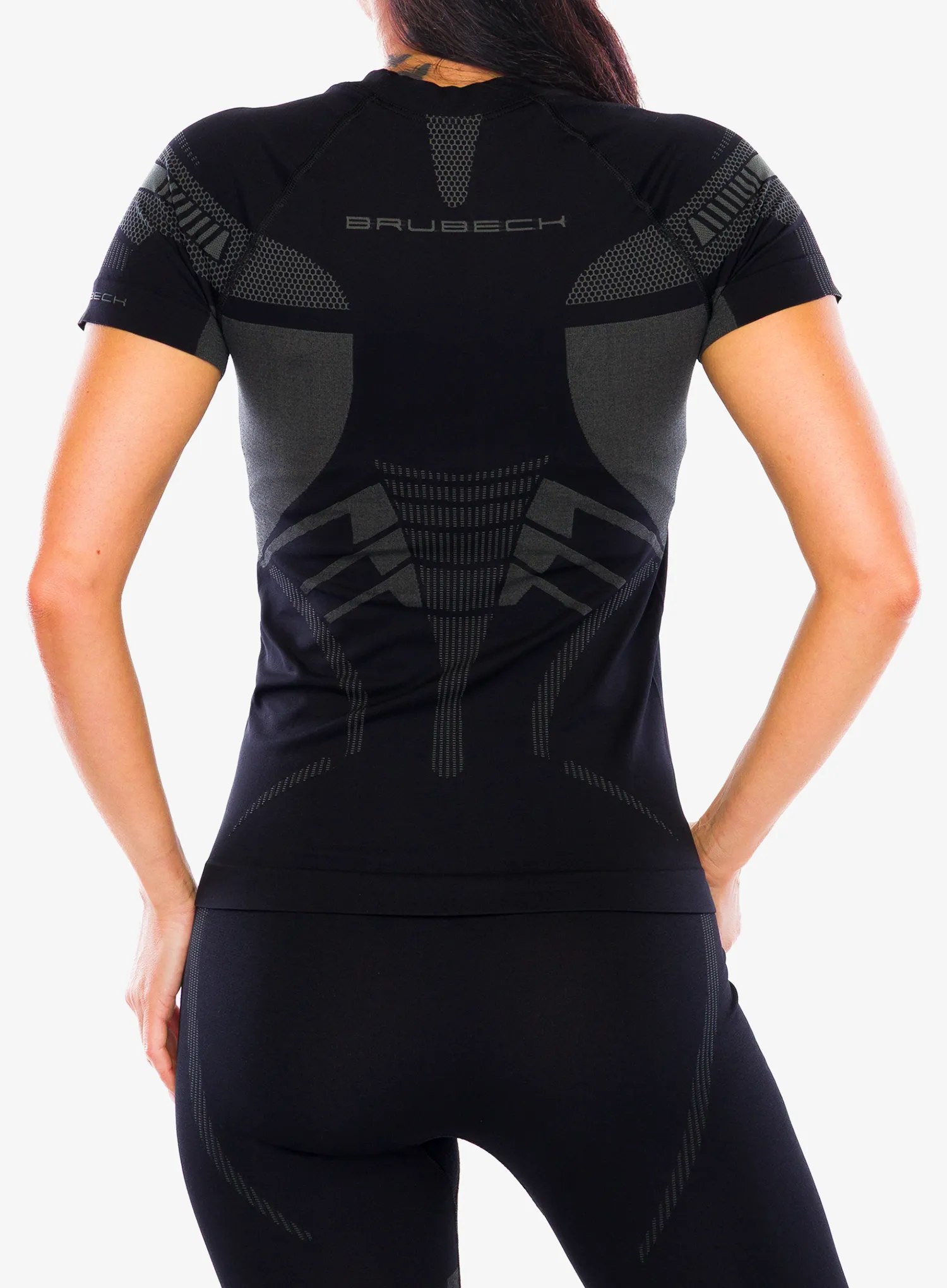 Ženska termo majica Brubeck Dry T-shirt - blk/graph