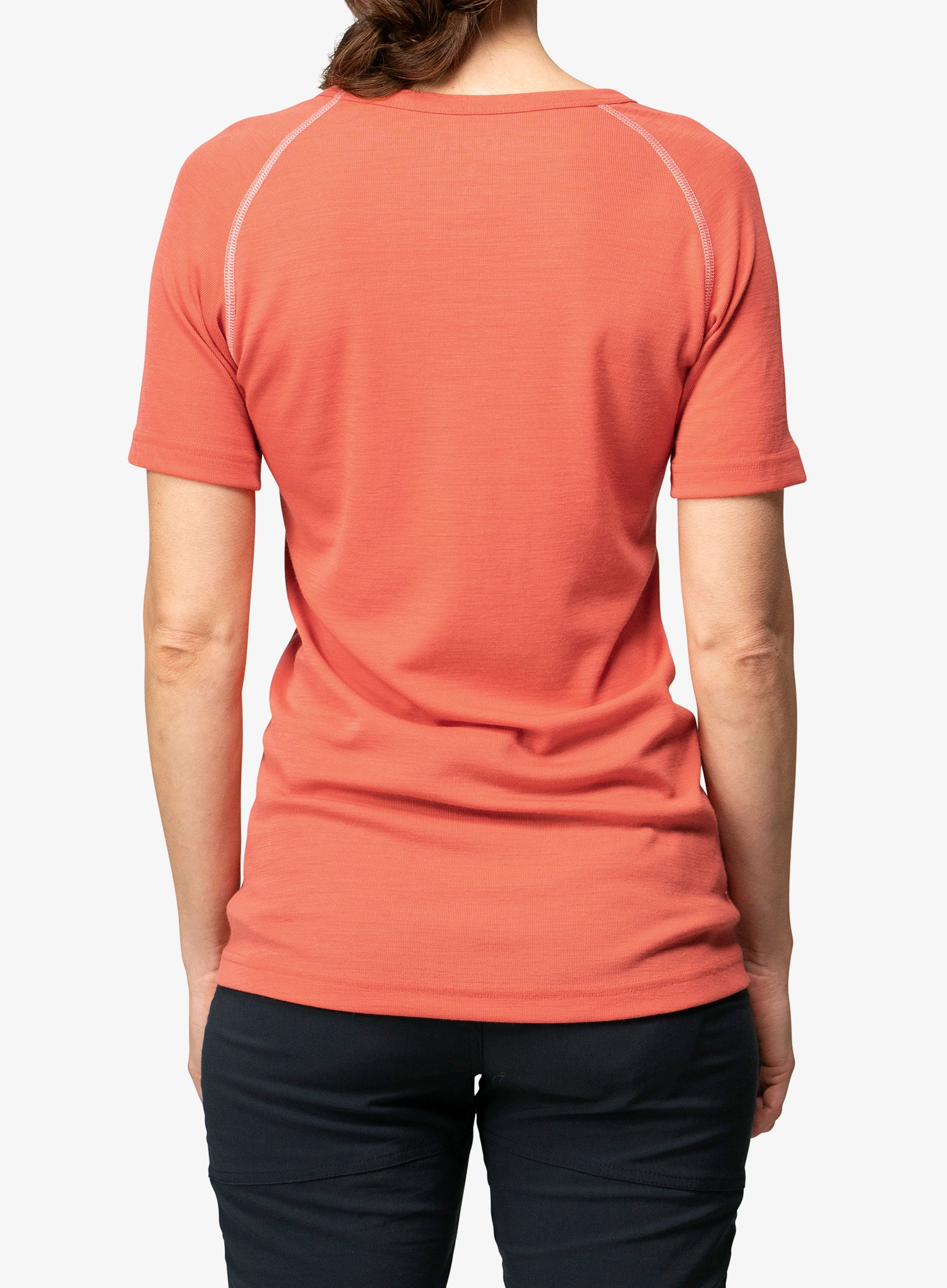 Ženska termo majica Devold Lauparen Merino 190 Base Tee - coral