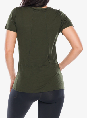 Ženska termo majica Salewa Agner Merino T-shirt - dark olive