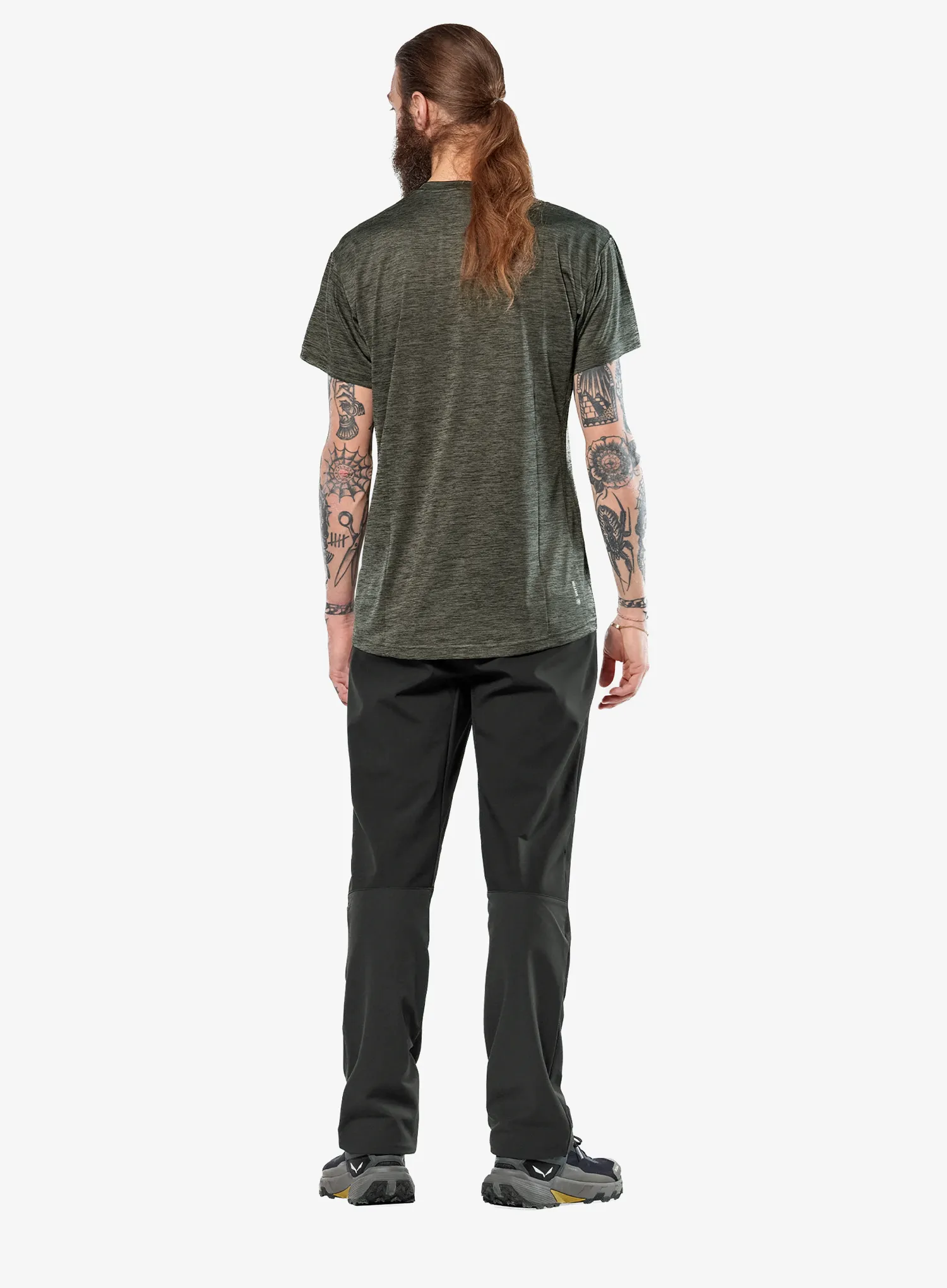 Termo majica Salewa Puez Melange Dry S/S Tee - dark olive melange