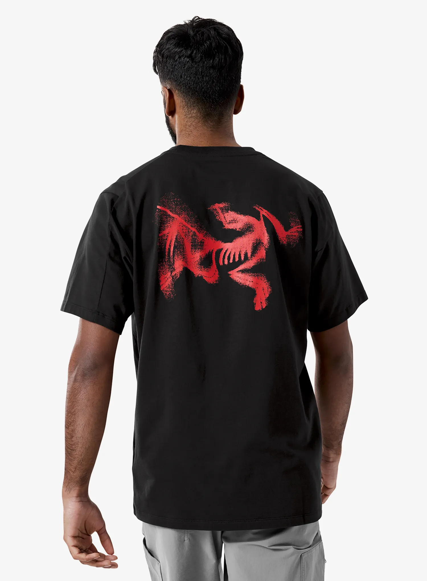 Majica Arcteryx Kragg SL Cotton Blurred Bird SS - black/dynasty