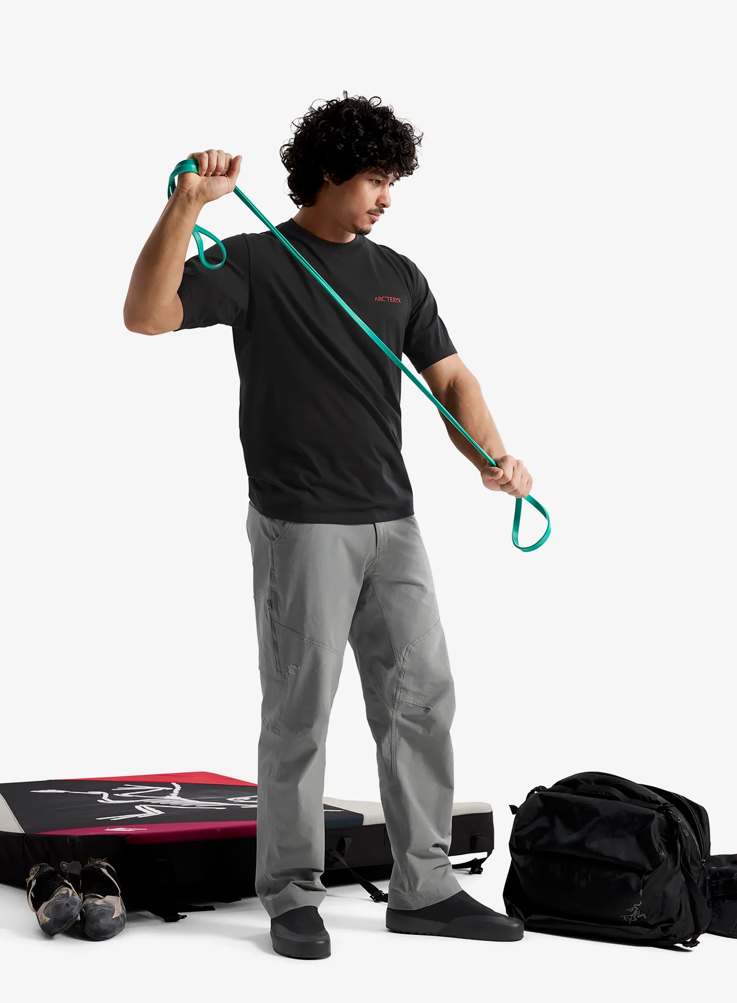 Majica Arcteryx Kragg SL Cotton Blurred Bird SS - black/dynasty