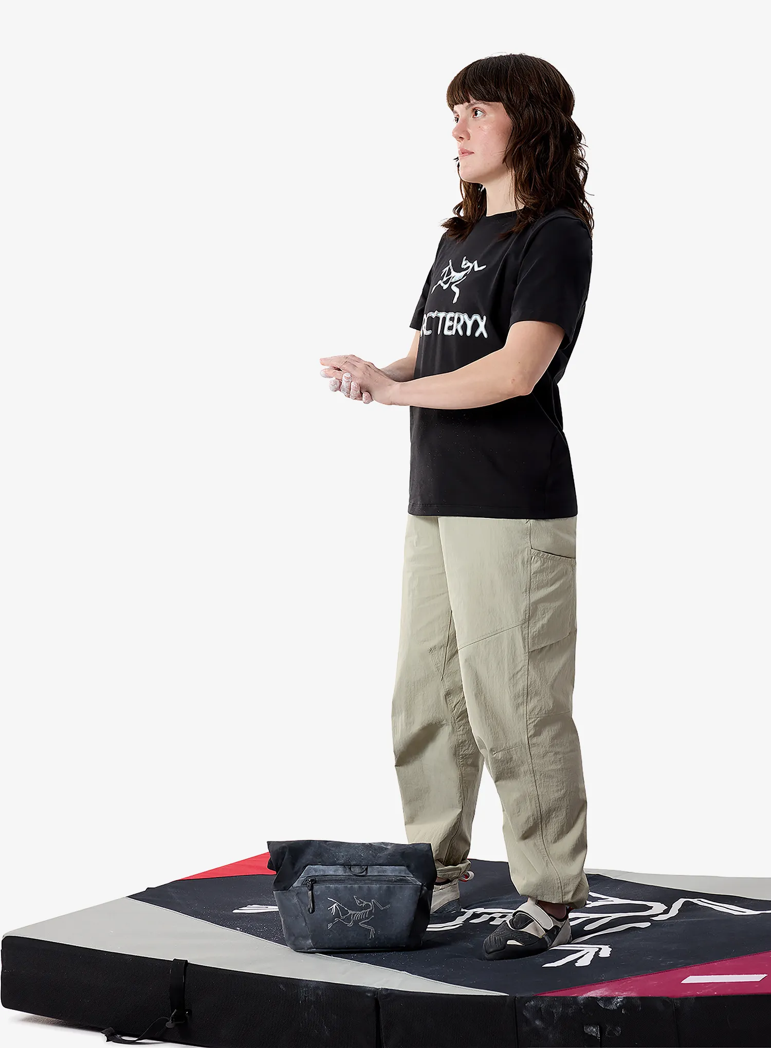 Ženska majica Arcteryx Kragg SL Cotton Heatmap Crew SS - black