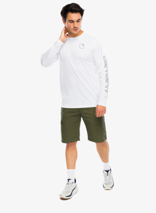 Majica z dolgimi rokavi Carhartt Force Sun Defender Relaxed LS Logo T-Shirt - white