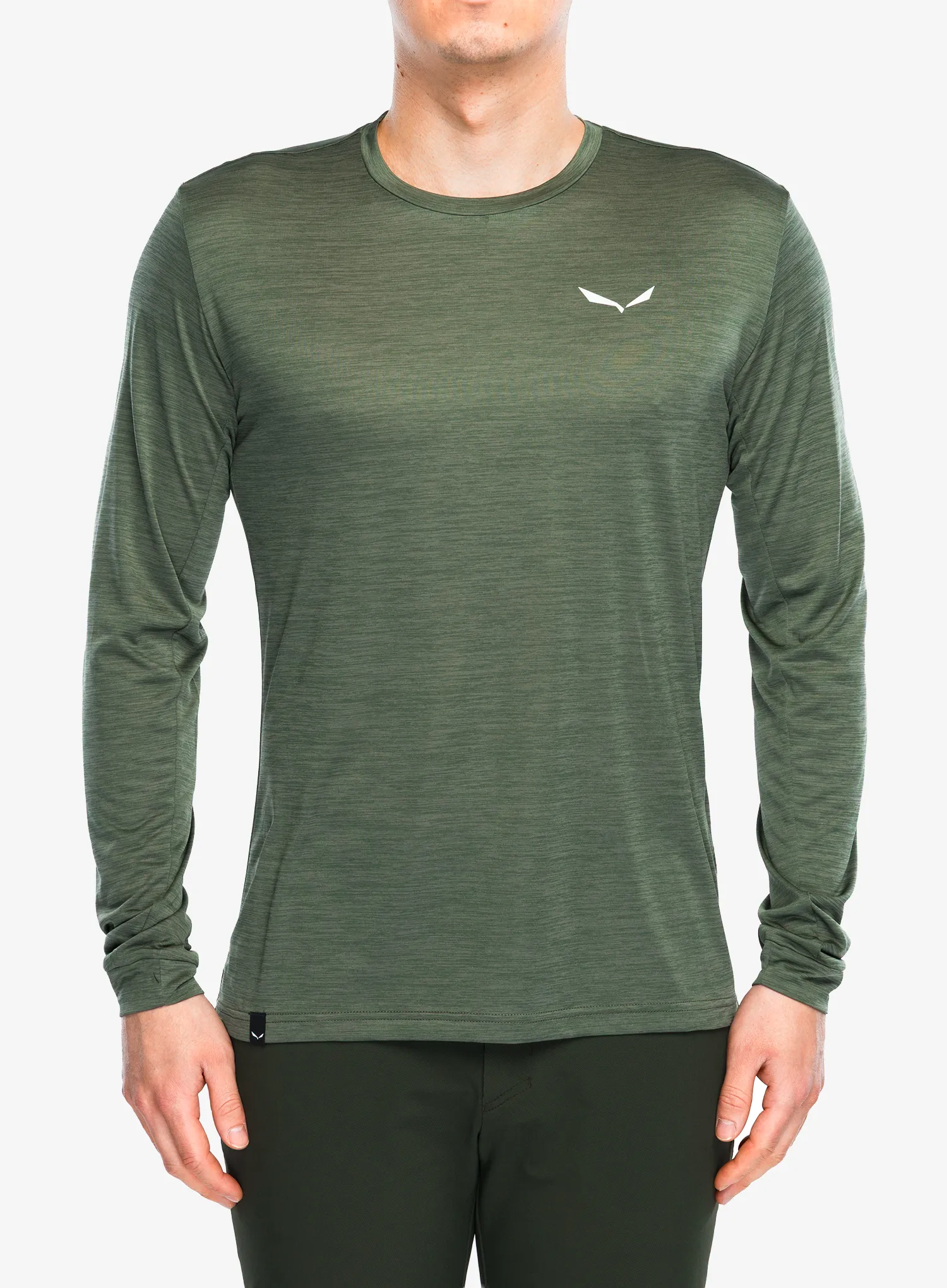 Majica z dolgimi rokavi Salewa Puez Melange Dry L/S Tee - faded green