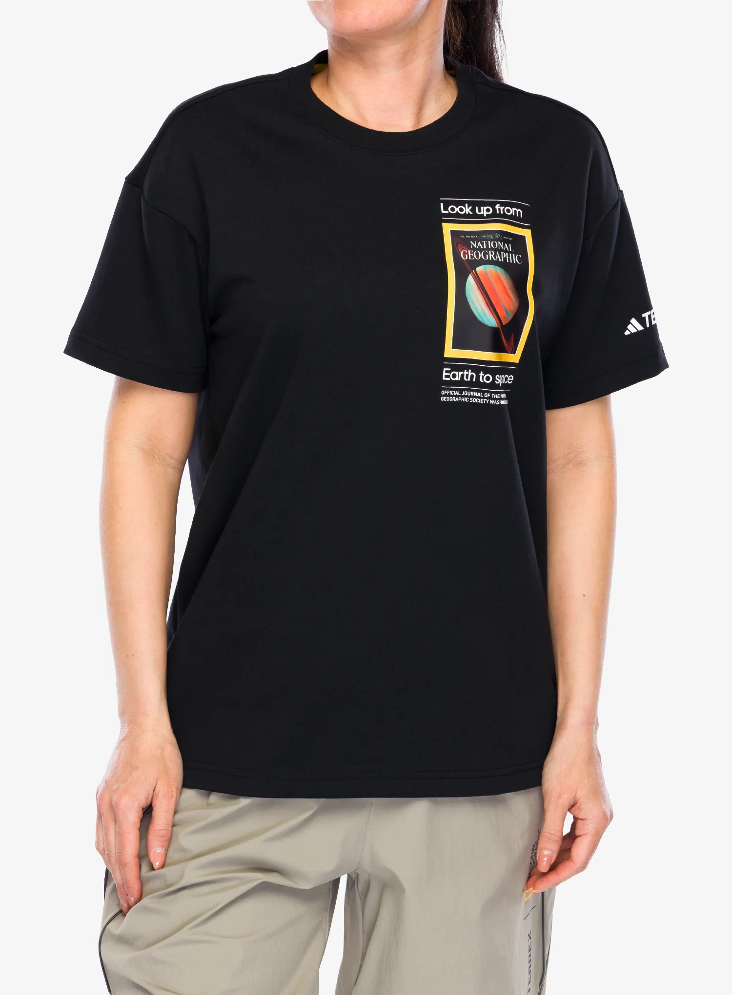 Majica s potiskom adidas TERREX National Geographic UF AEROREADY GFX Tee - black